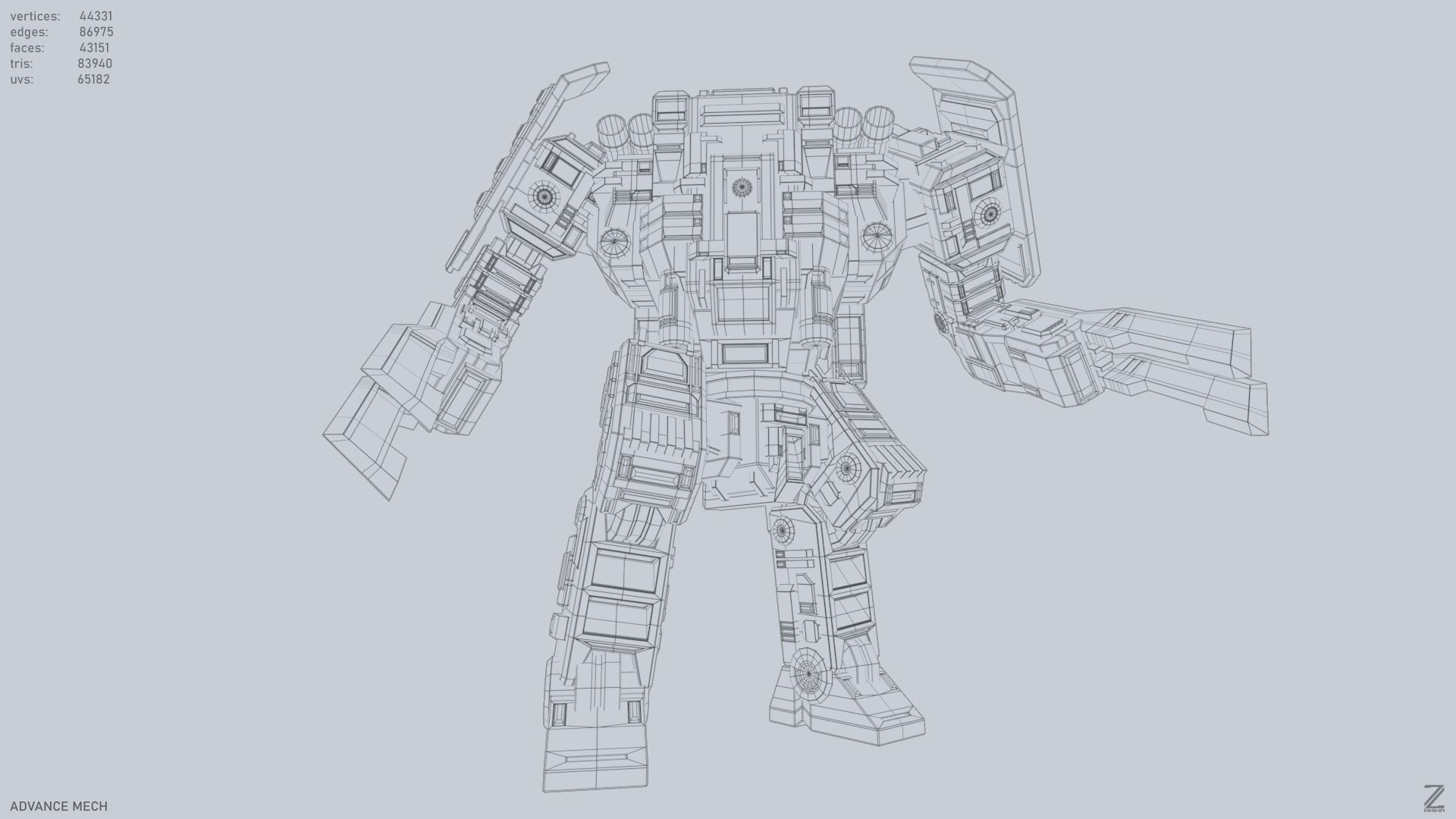 Advance Mech Low-poly 3D model_15
