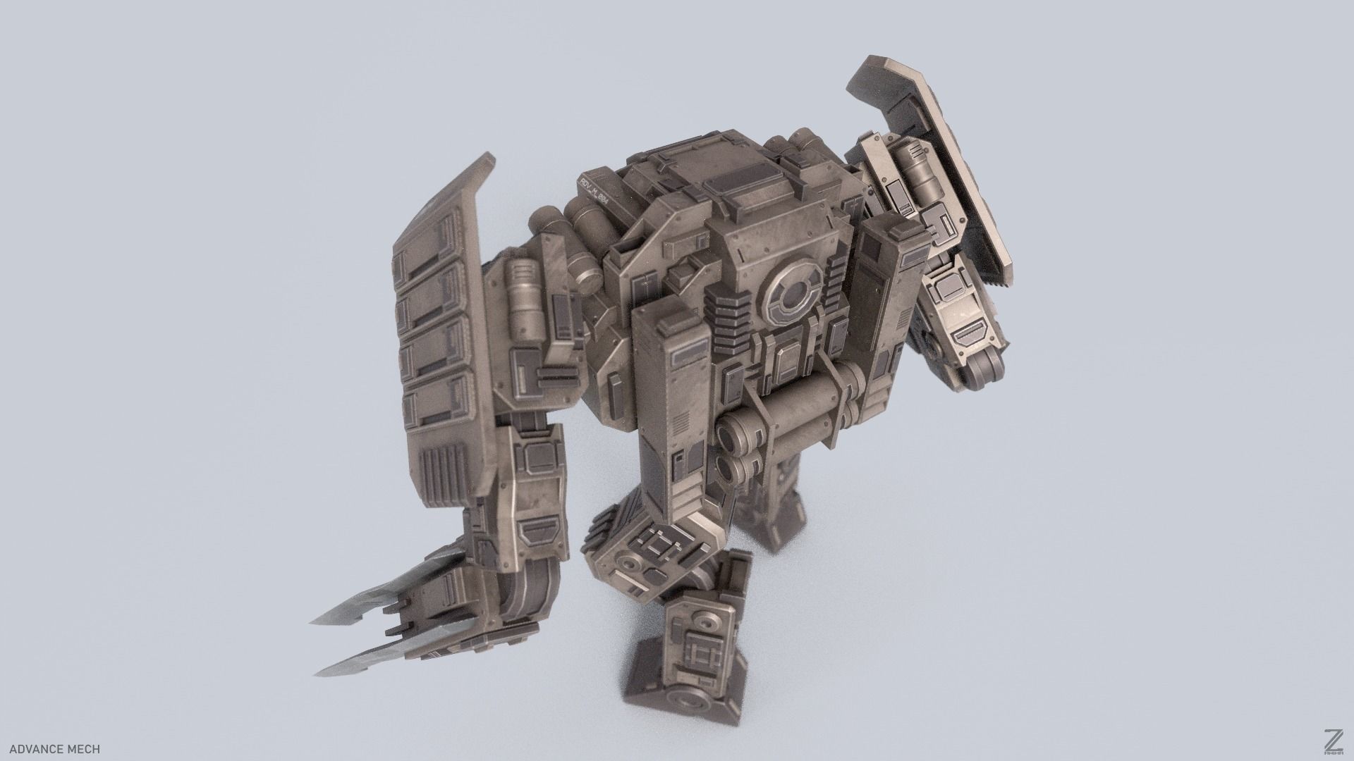 Advance Mech Low-poly 3D model_4