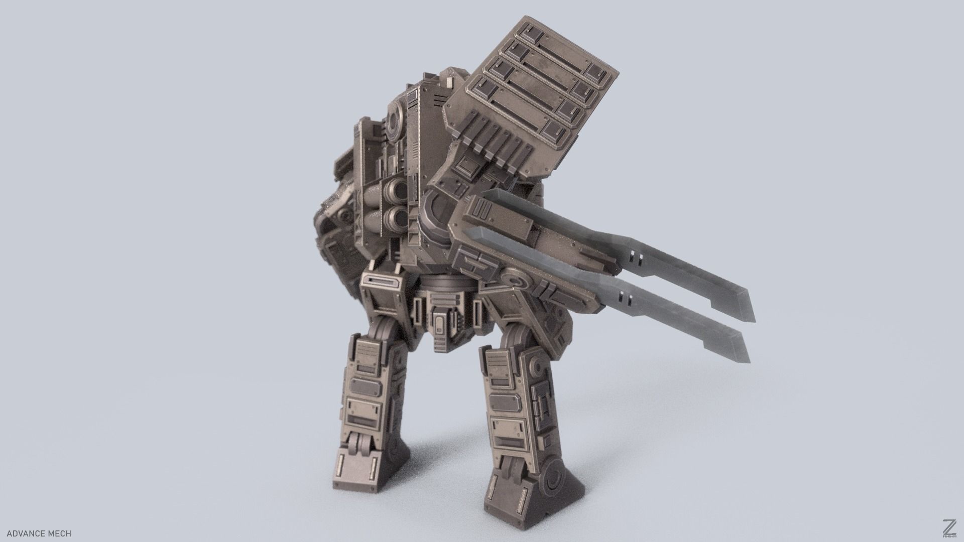 Advance Mech Low-poly 3D model_6
