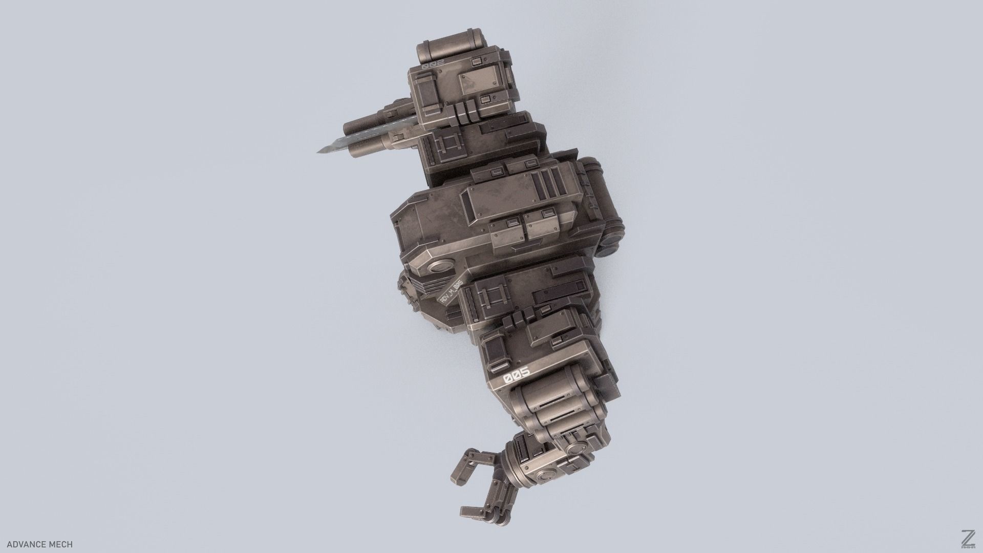 Advance Mech Low-poly 3D model_7
