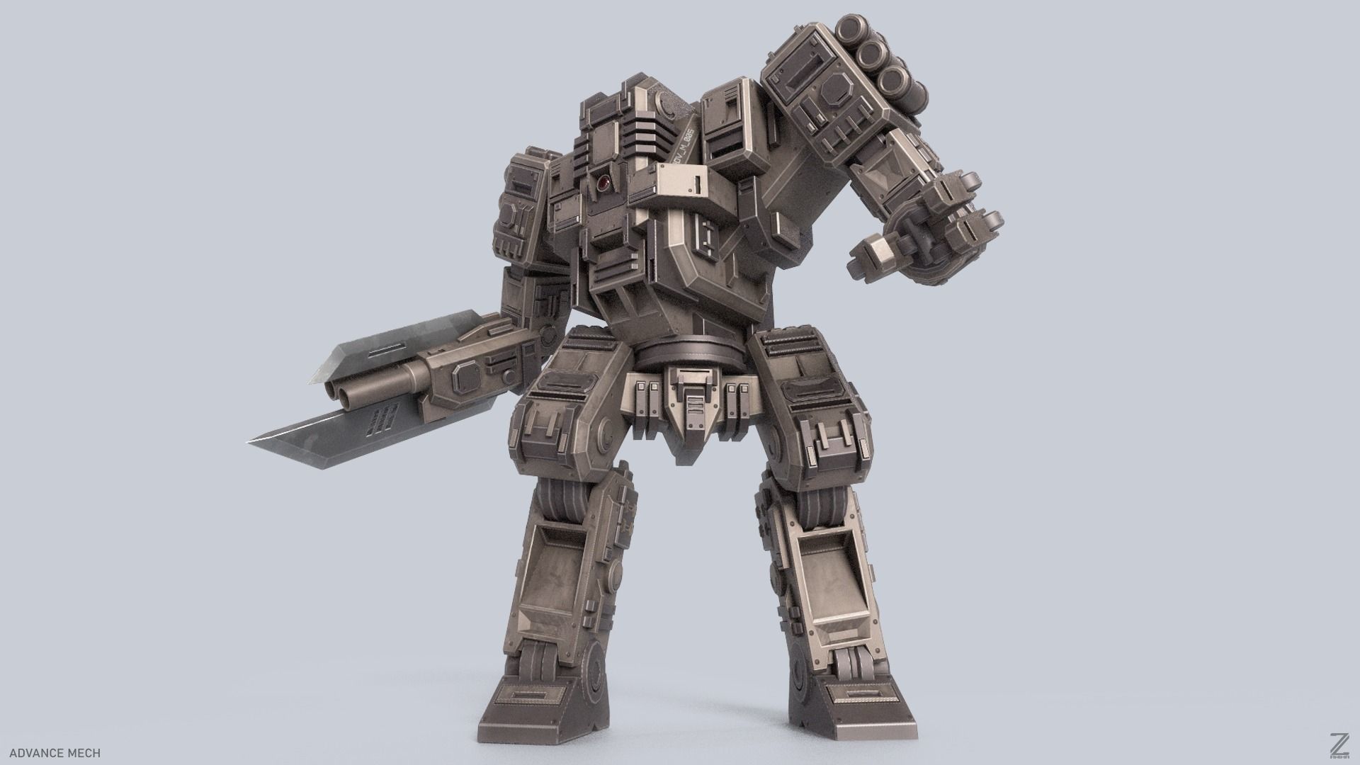 Advance Mech Low-poly 3D model_8