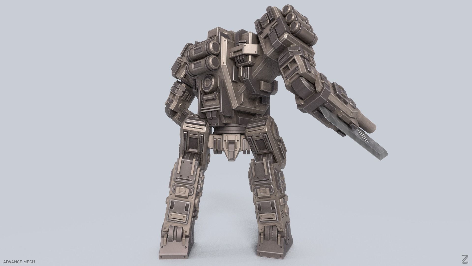 Advance Mech Low-poly 3D model_4