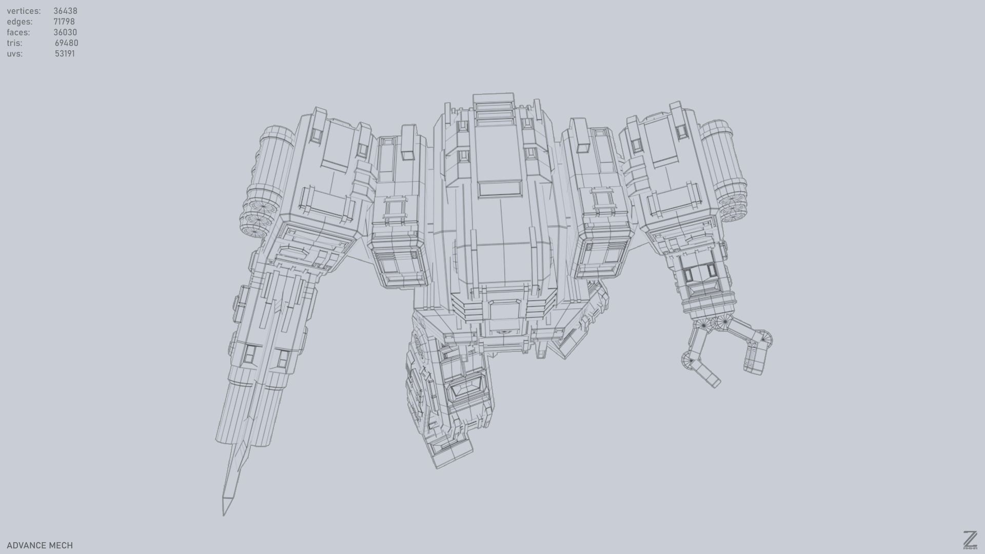 Advance Mech Low-poly 3D model_11