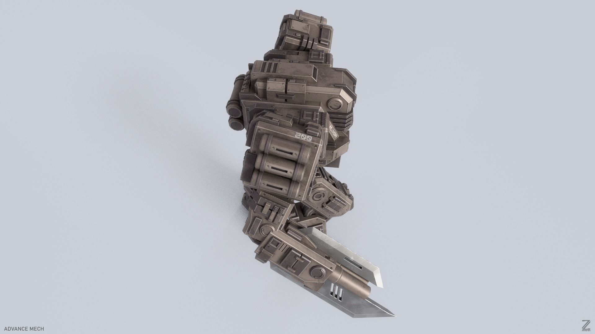 Advance Mech Low-poly 3D model_6