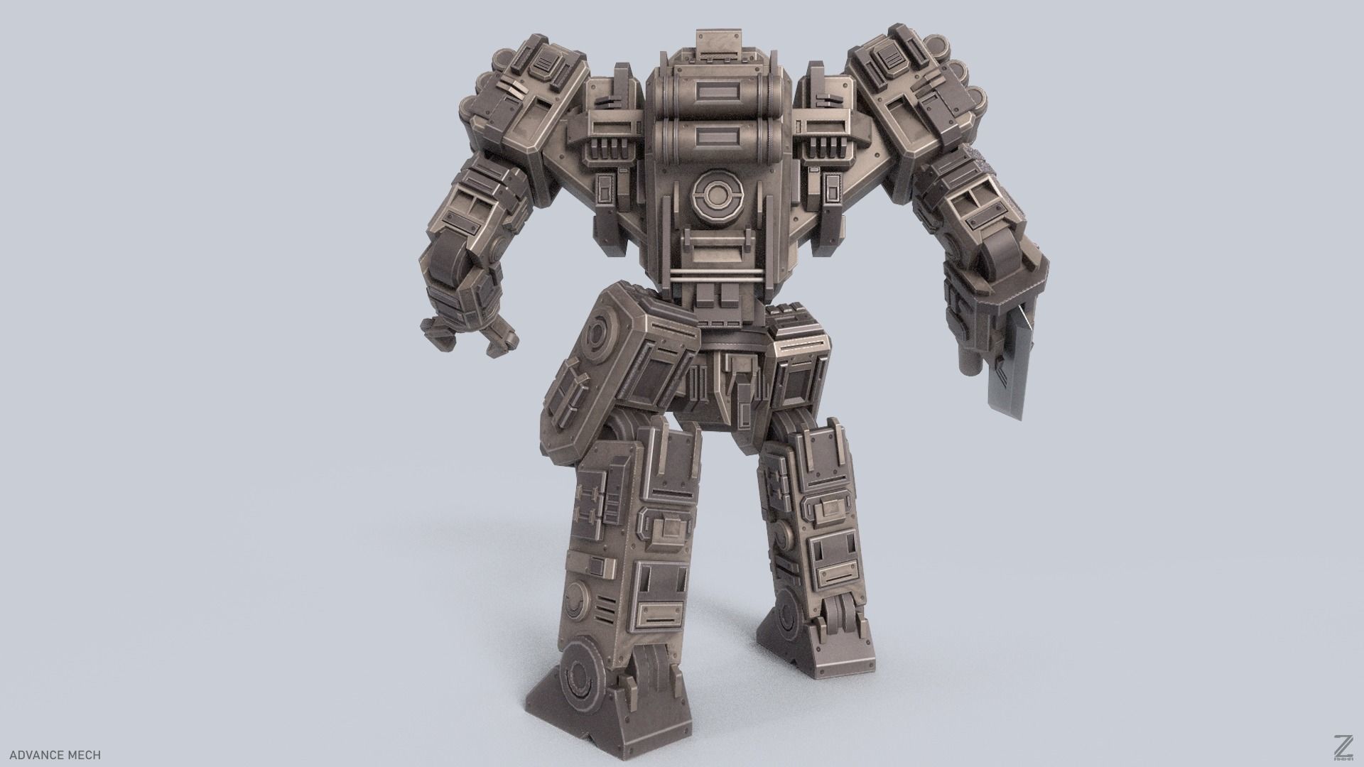 Advance Mech Low-poly 3D model_5