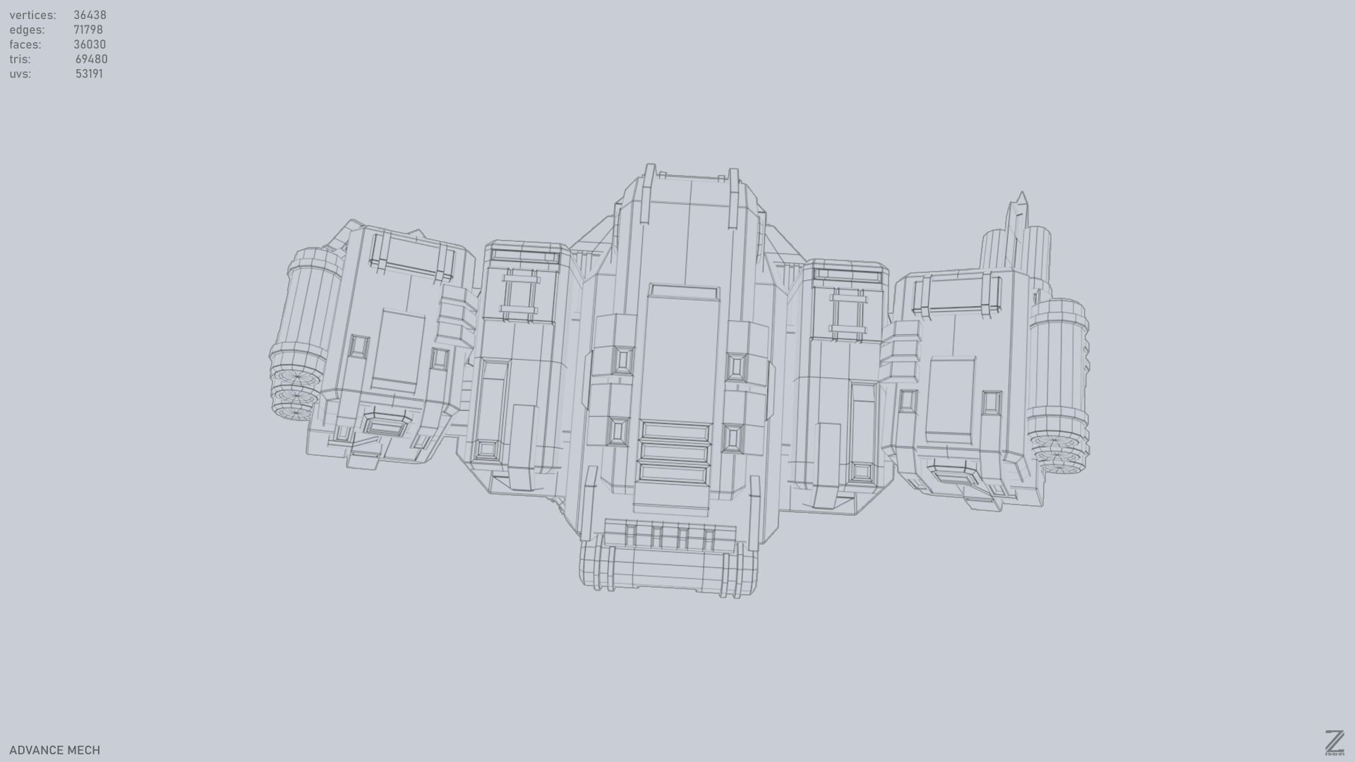 Advance Mech Low-poly 3D model_13