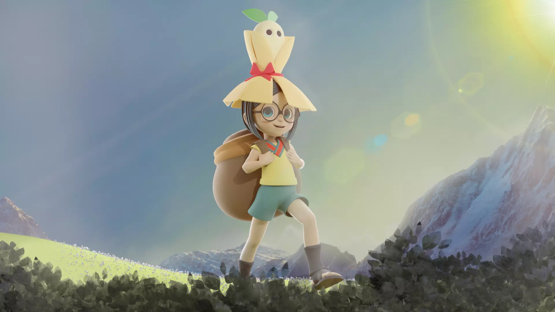 Cartoon Game character Low-poly 3D model_0