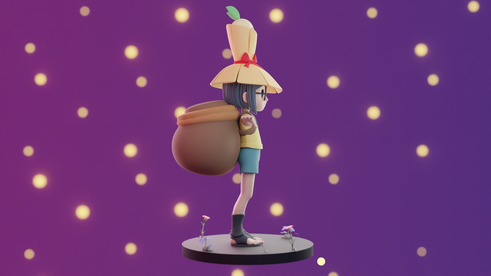 Cartoon Game character Low-poly 3D model_13