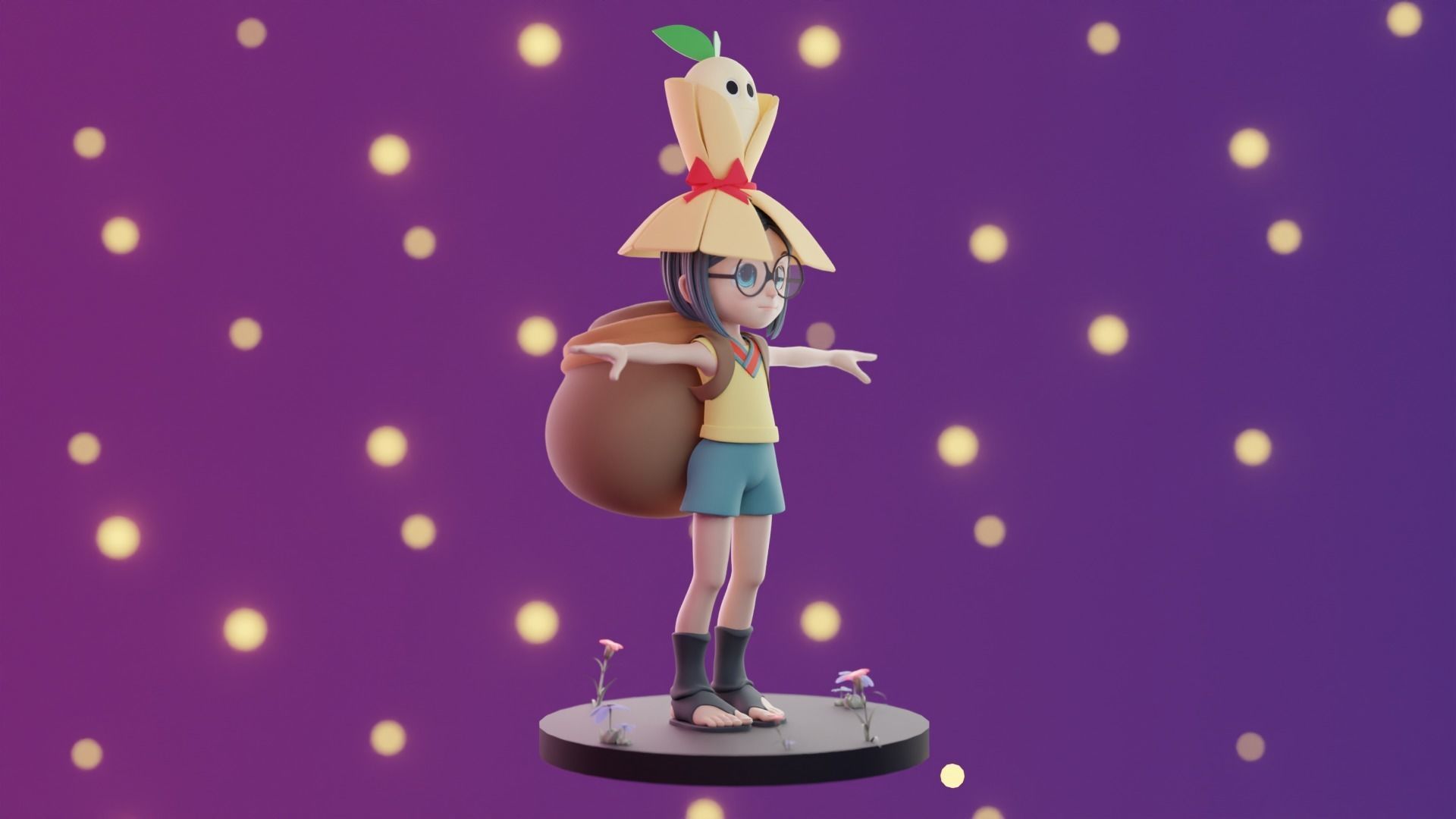 Cartoon Game character Low-poly 3D model_14