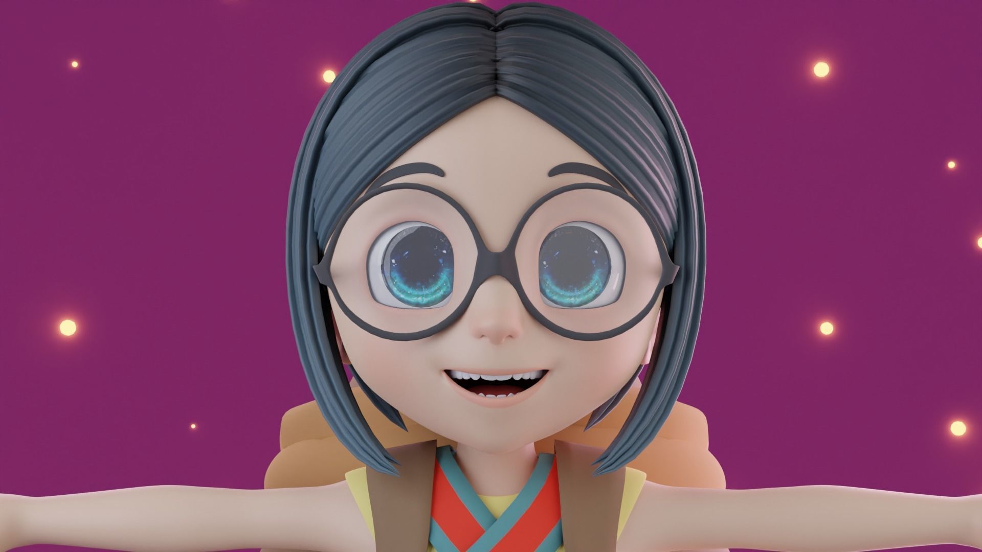 Cartoon Game character Low-poly 3D model_4