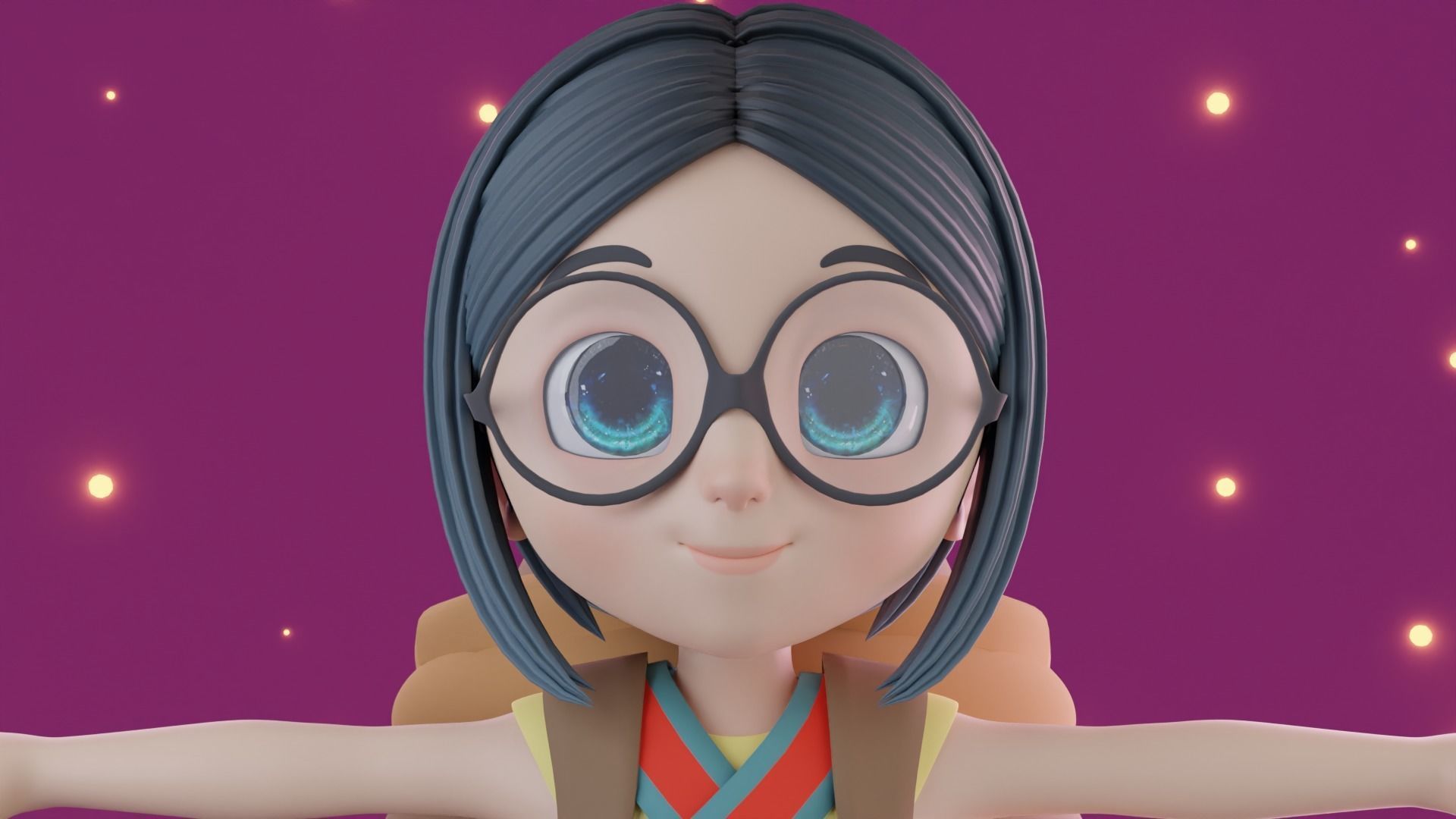 Cartoon Game character Low-poly 3D model_3