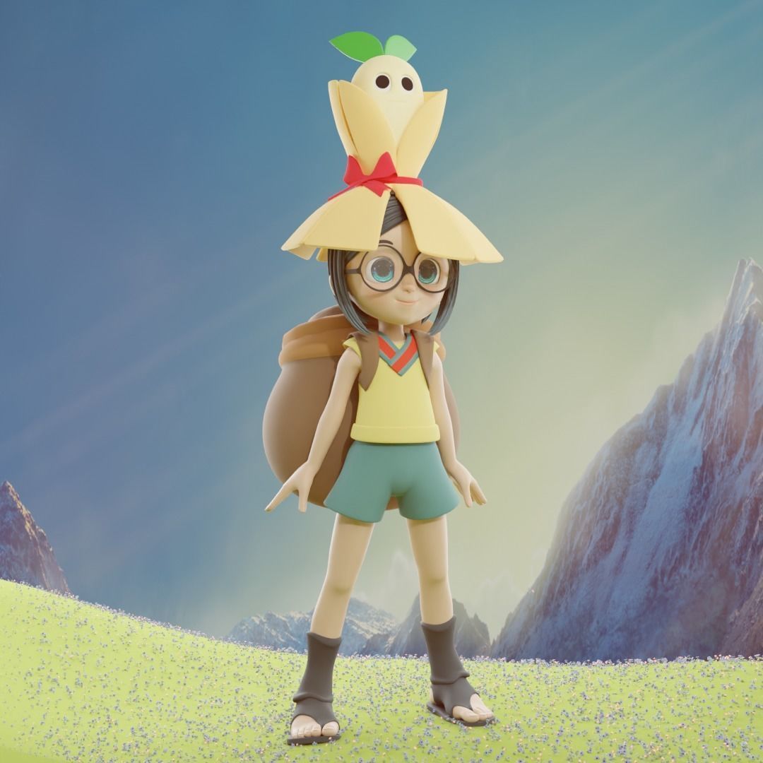 Cartoon Game character Low-poly 3D model_2