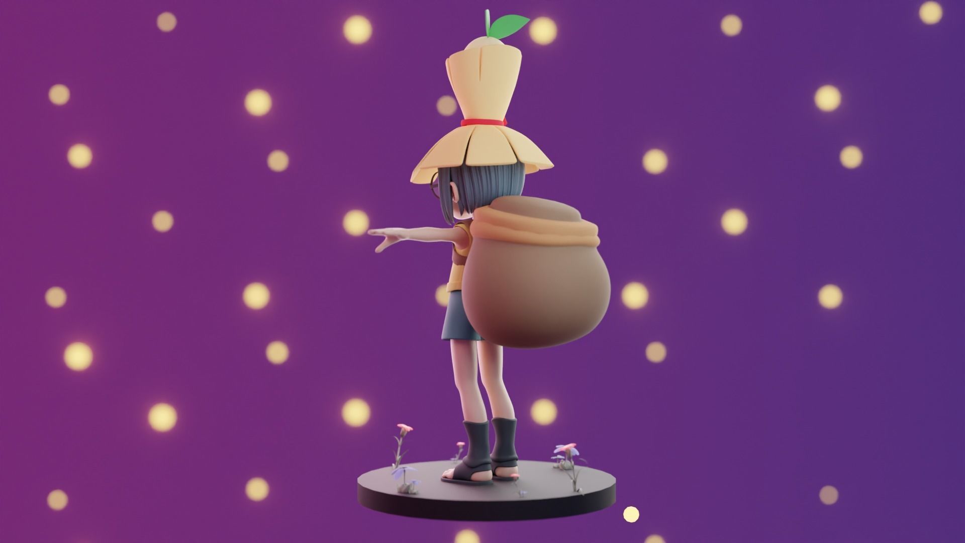 Cartoon Game character Low-poly 3D model_16