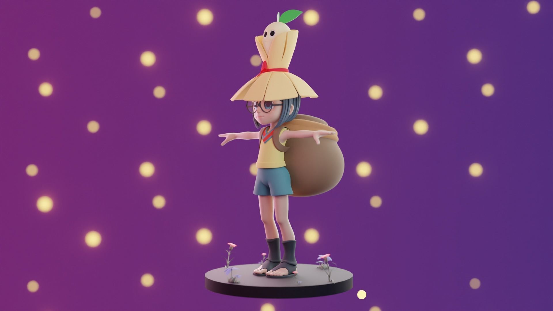 Cartoon Game character Low-poly 3D model_15