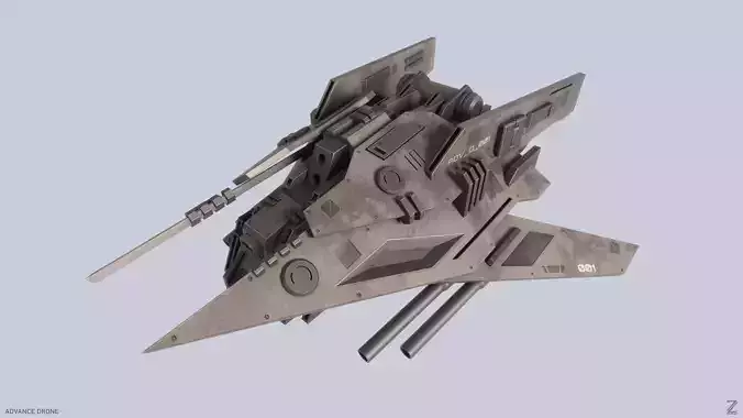 Advance Drone Low-poly 3D model