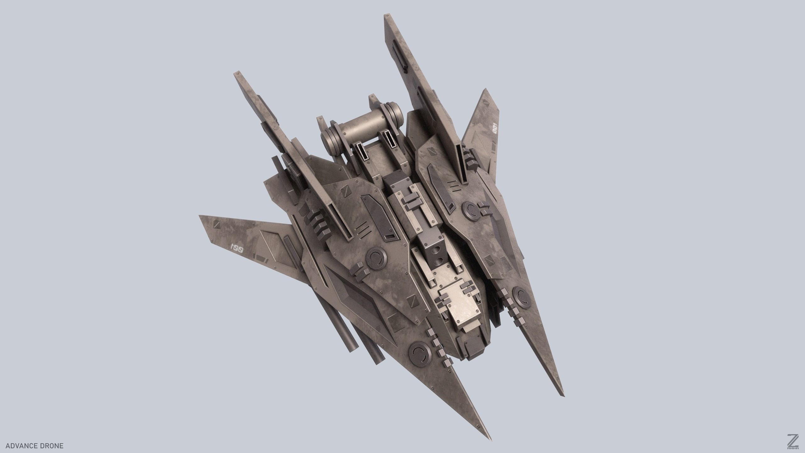Advance Drone Low-poly 3D model_8