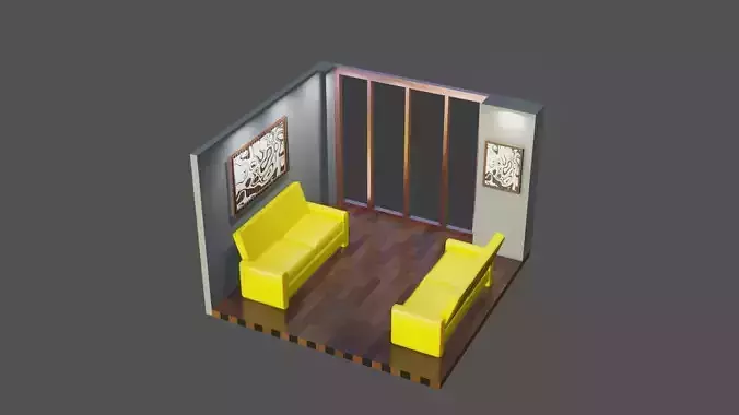 Isometric Meeting Hall 3D Model Free 3D model