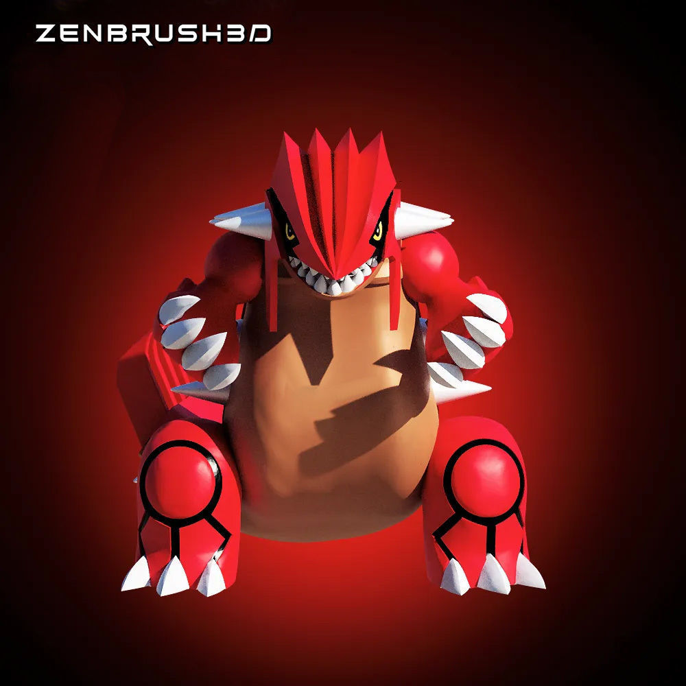 GROUDON - POKEMON LEGENDARY 3D print model_1