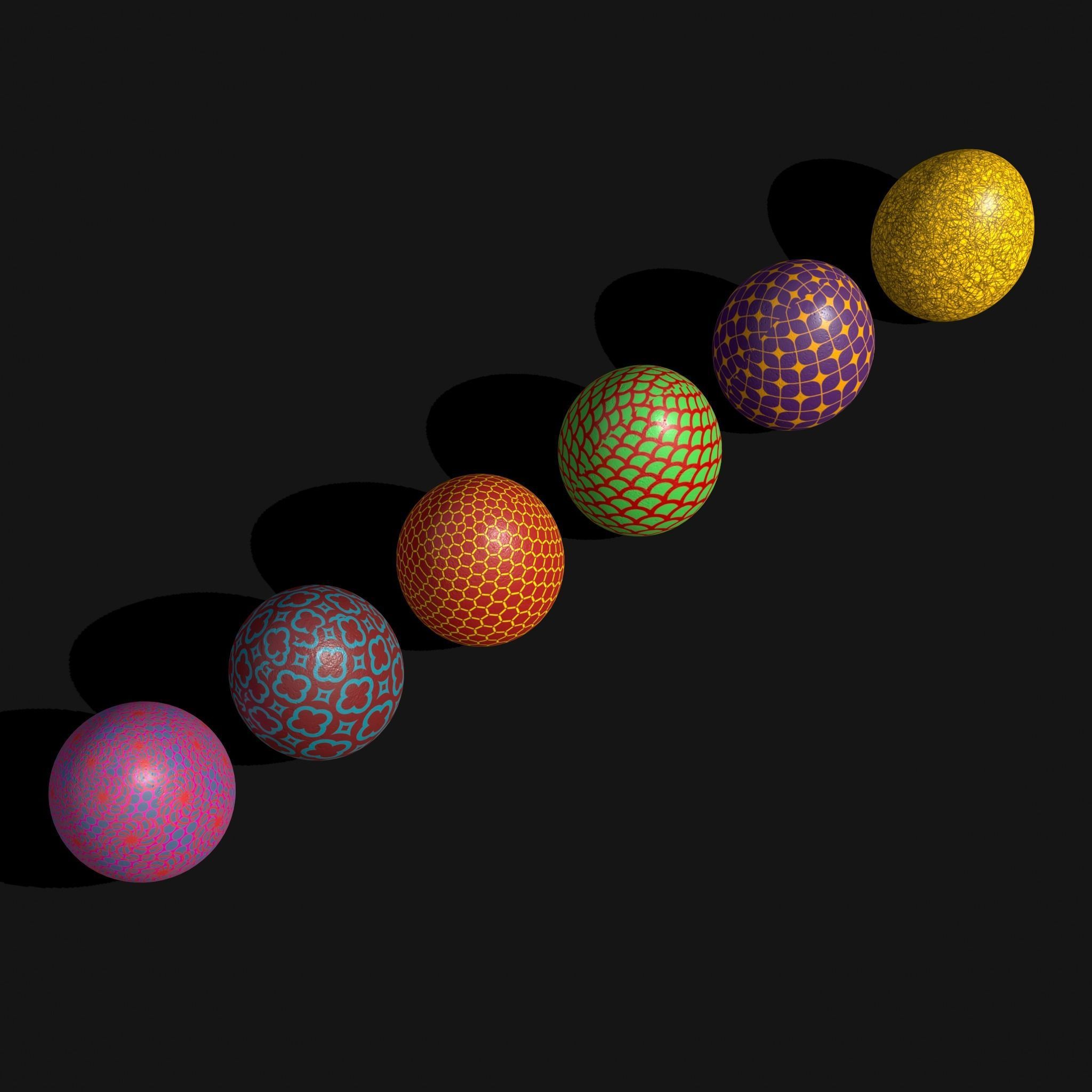 Easter Eggs Designs One Low-poly 3D model_7