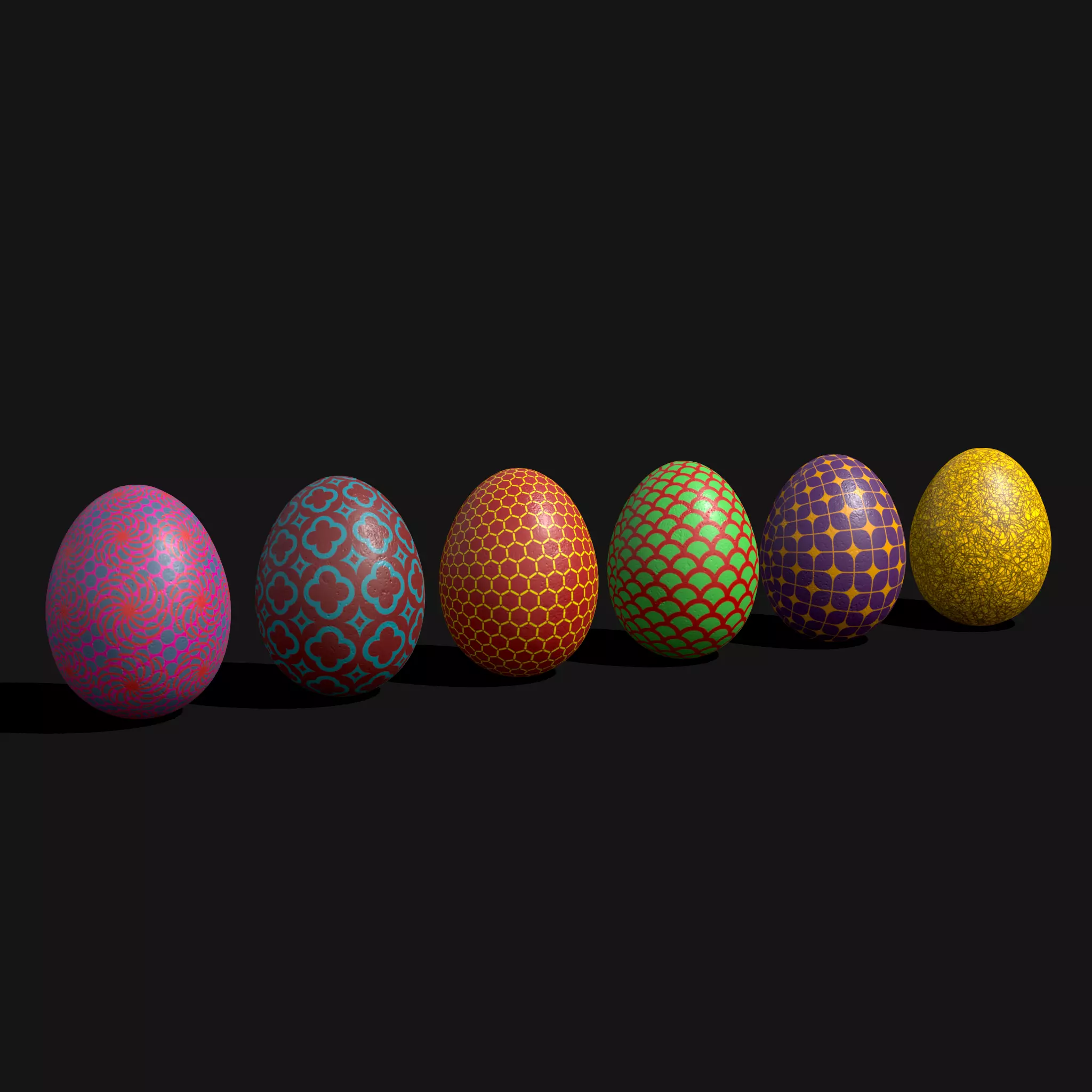 Easter Eggs Designs One Low-poly 3D model_0