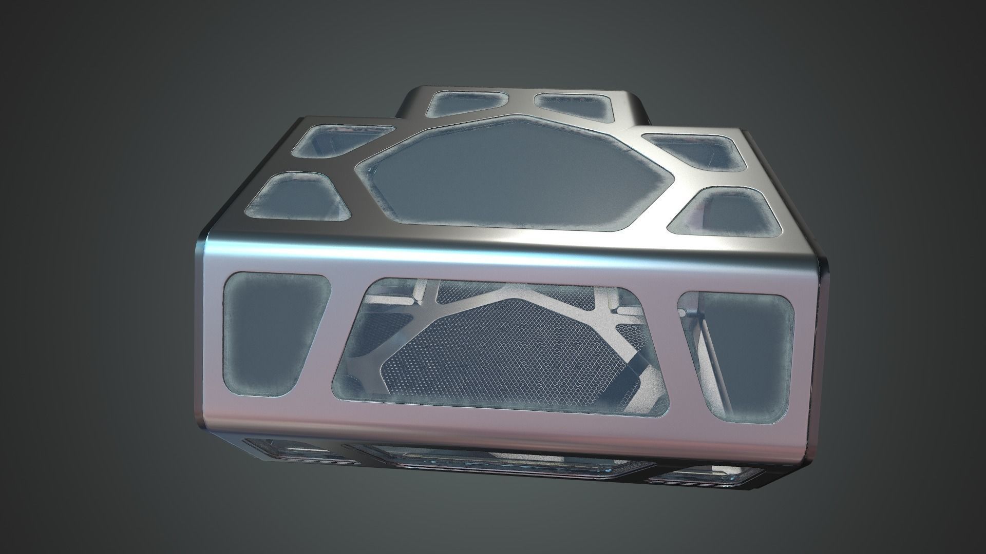 Sci-fi Corridor Low-poly 3D model_18