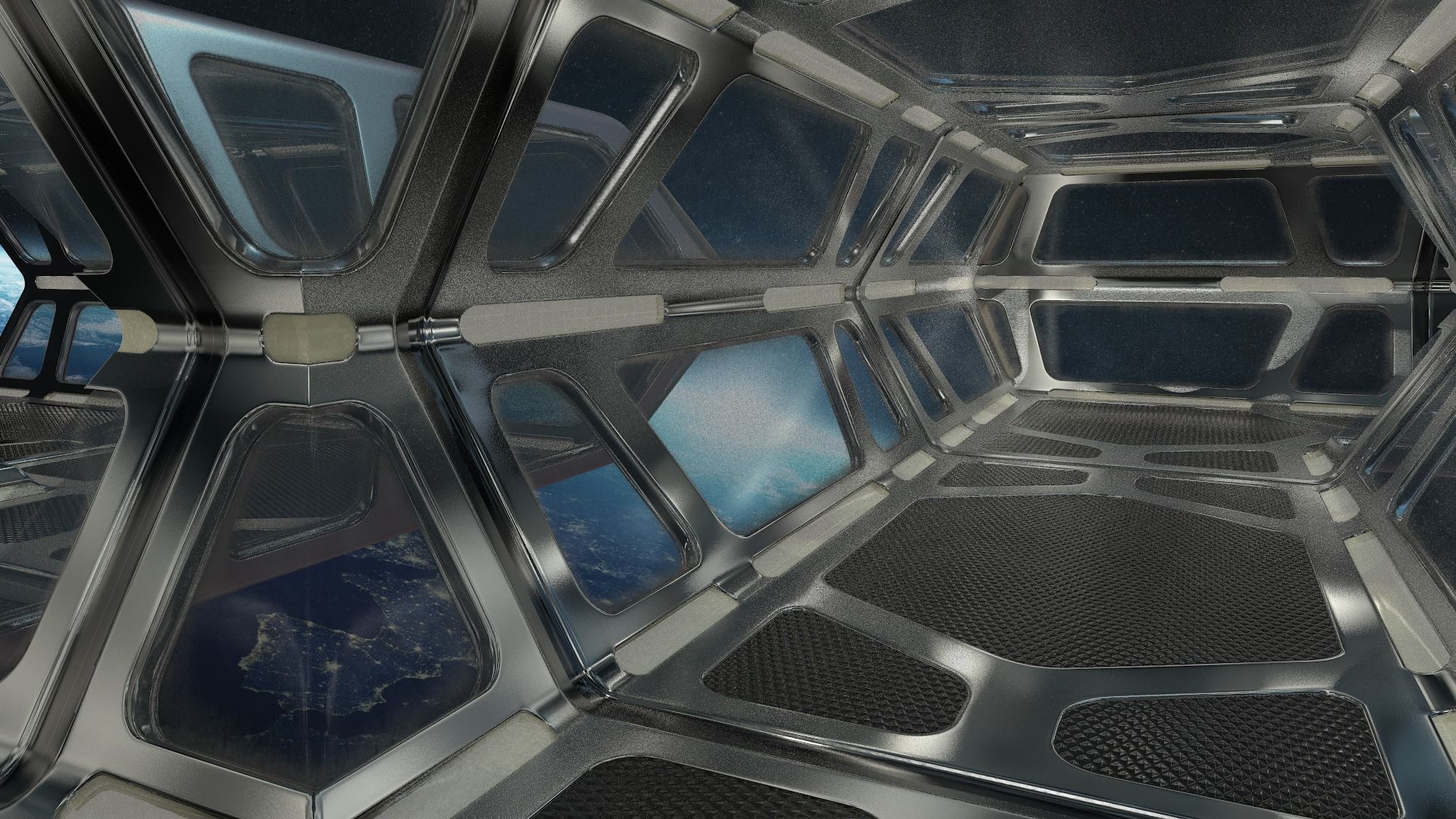 Sci-fi Corridor Low-poly 3D model_62