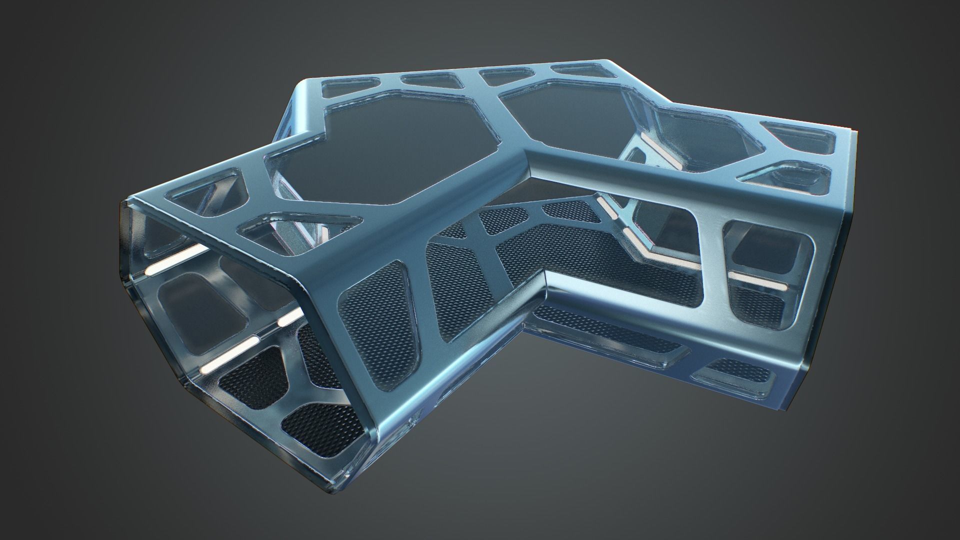 Sci-fi Corridor Low-poly 3D model_47