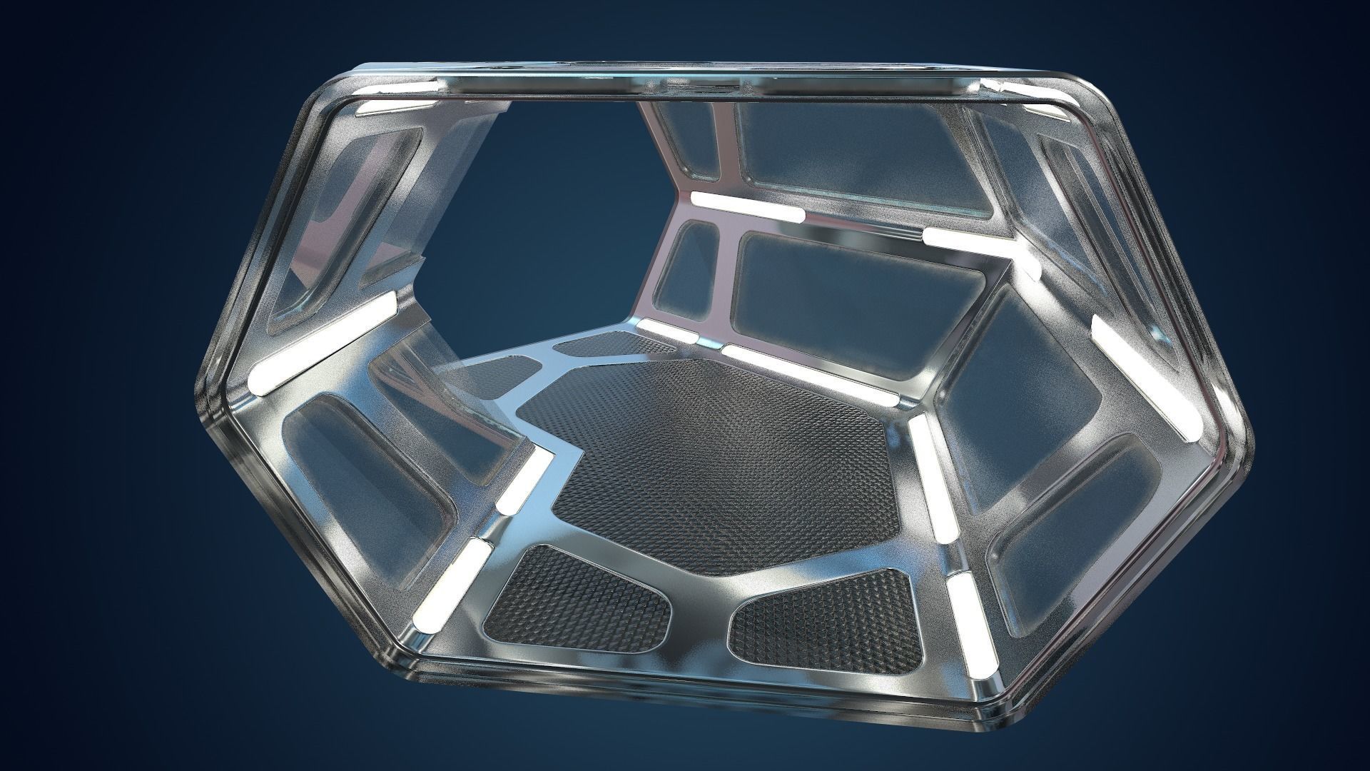 Sci-fi Corridor Low-poly 3D model_32