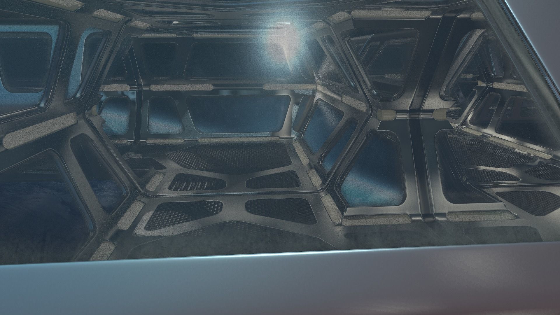 Sci-fi Corridor Low-poly 3D model_11