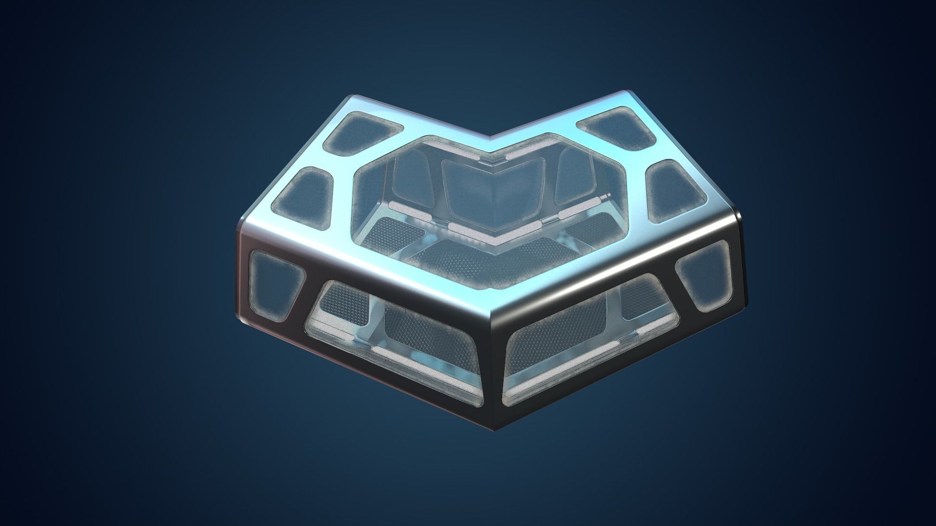 Sci-fi Corridor Low-poly 3D model_21