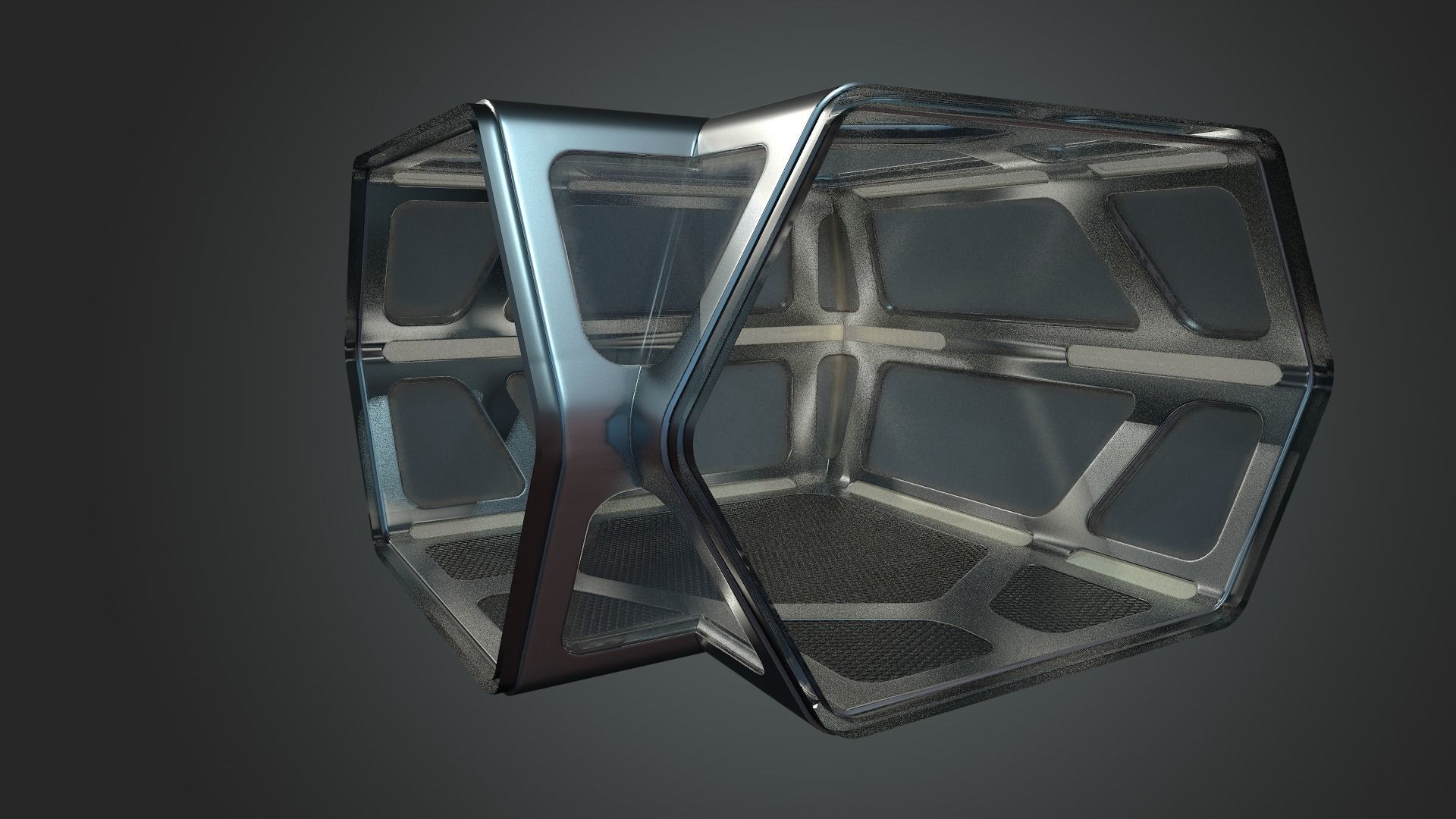 Sci-fi Corridor Low-poly 3D model_55