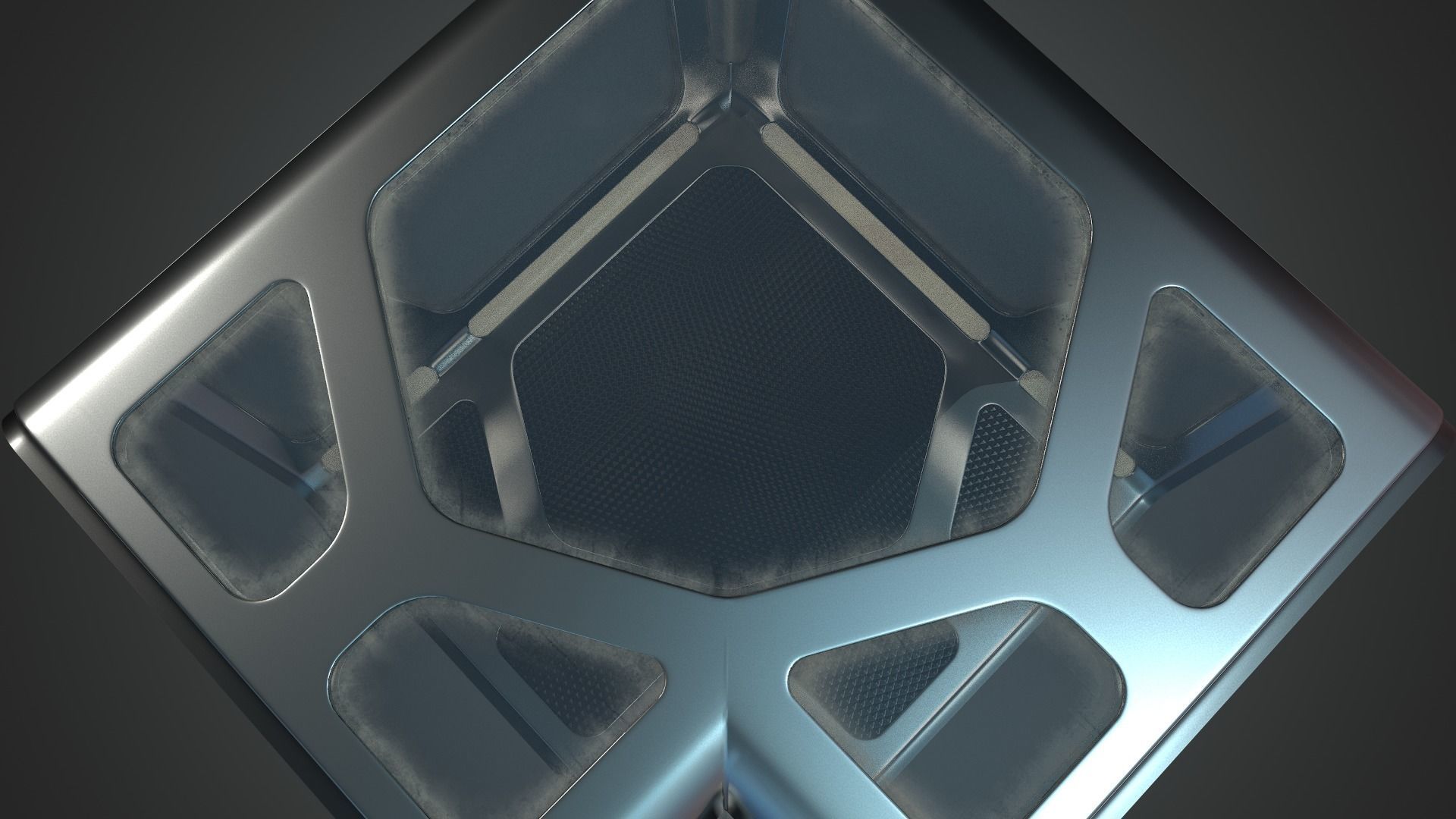 Sci-fi Corridor Low-poly 3D model_57