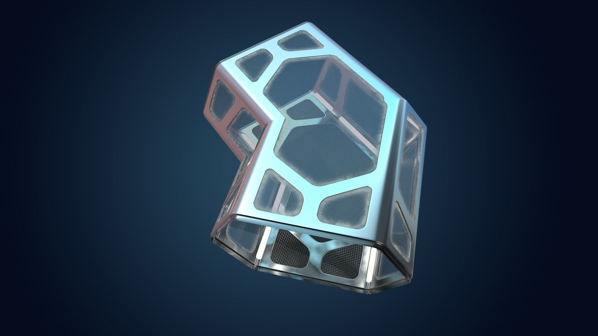 Sci-fi Corridor Low-poly 3D model_31