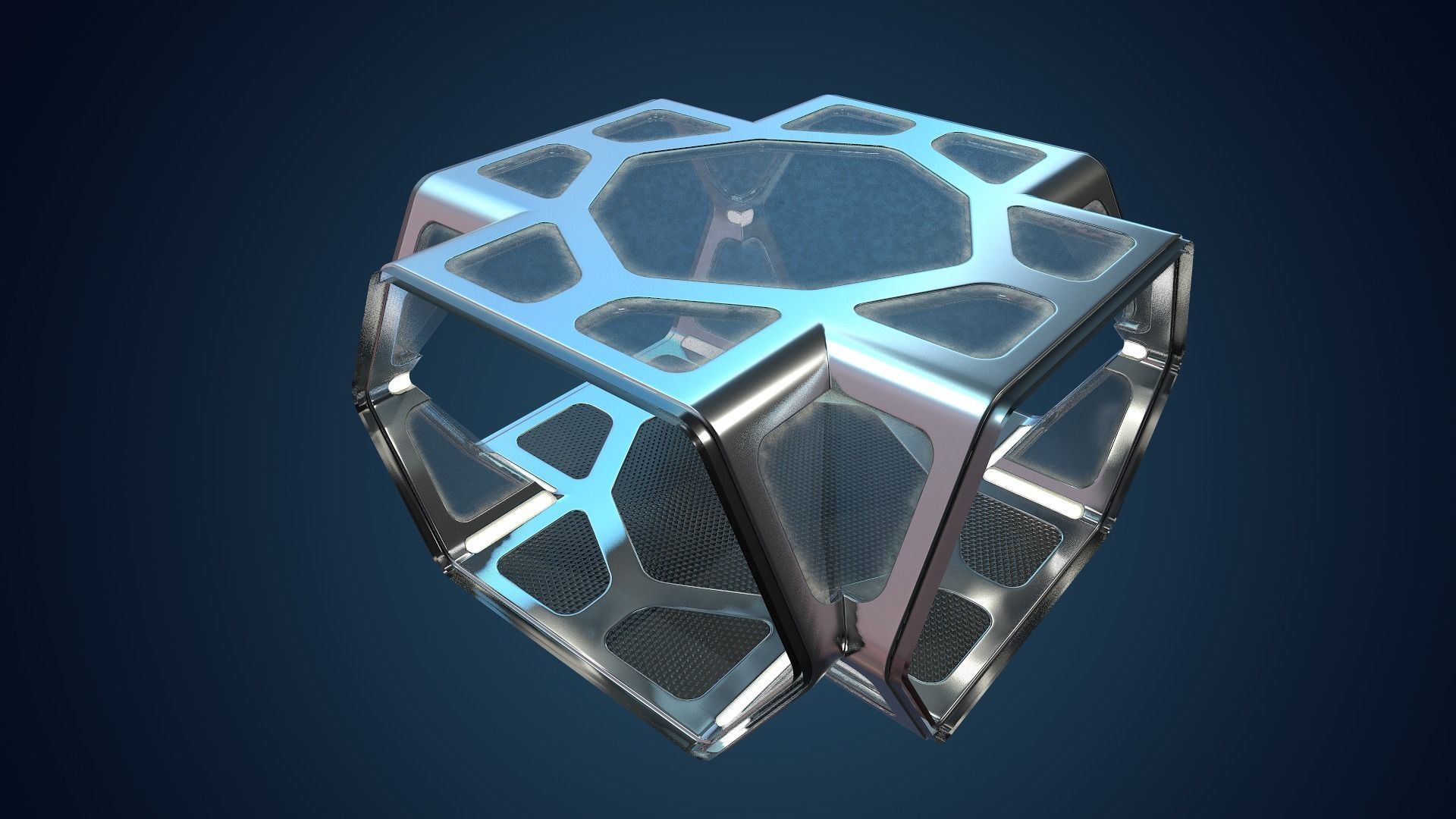 Sci-fi Corridor Low-poly 3D model_26