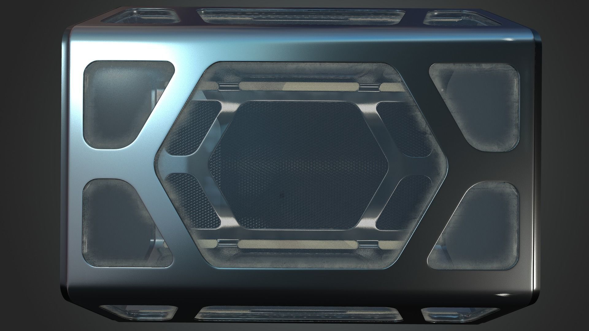 Sci-fi Corridor Low-poly 3D model_40