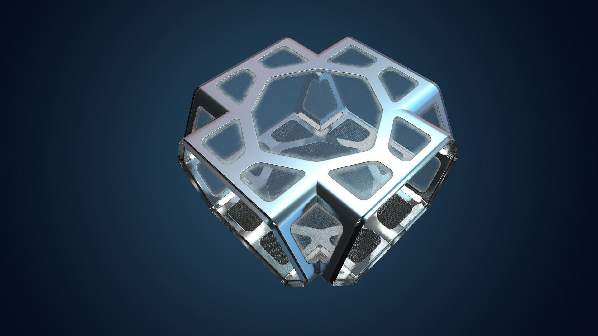 Sci-fi Corridor Low-poly 3D model_23