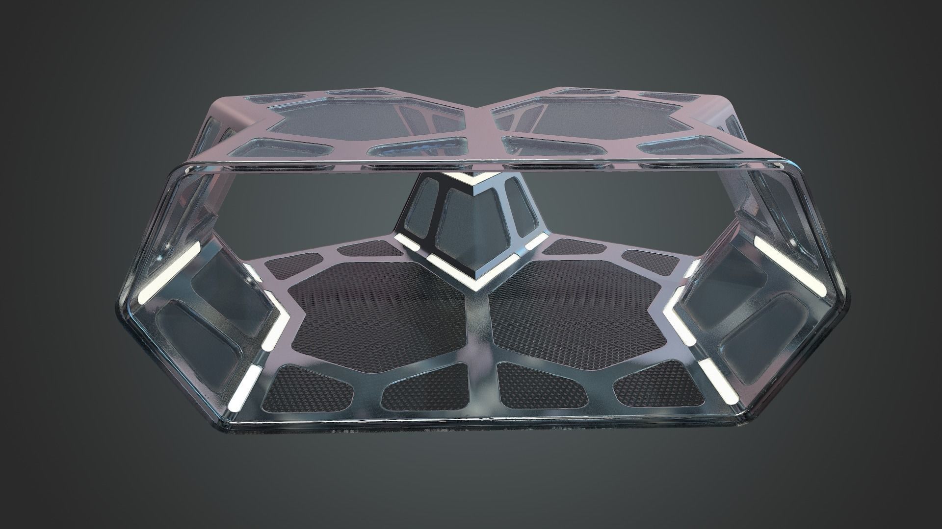 Sci-fi Corridor Low-poly 3D model_36