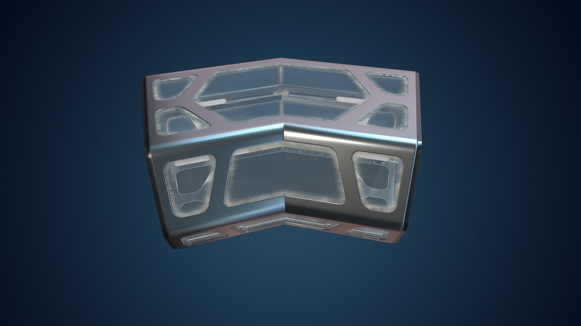 Sci-fi Corridor Low-poly 3D model_20