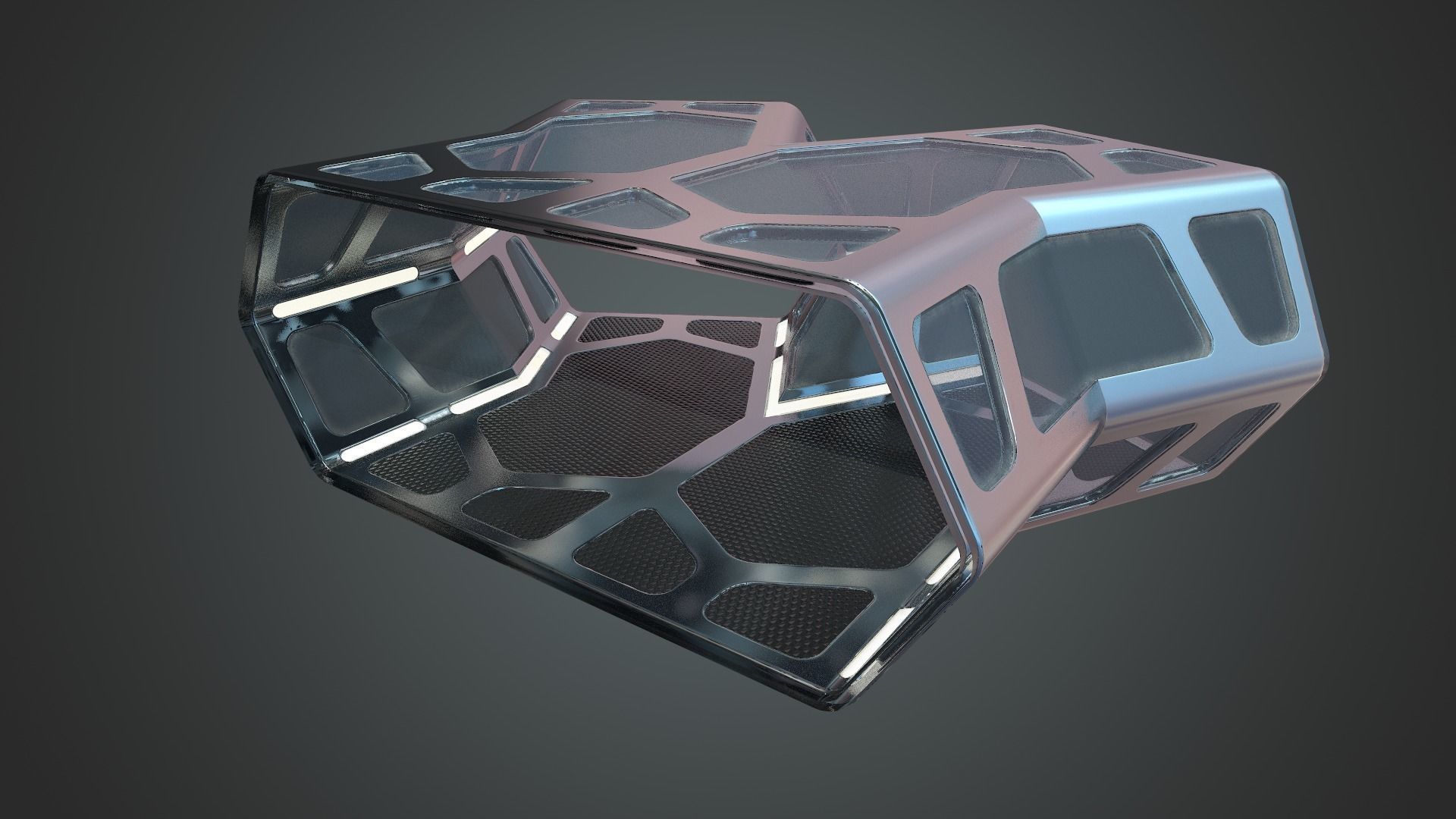 Sci-fi Corridor Low-poly 3D model_34