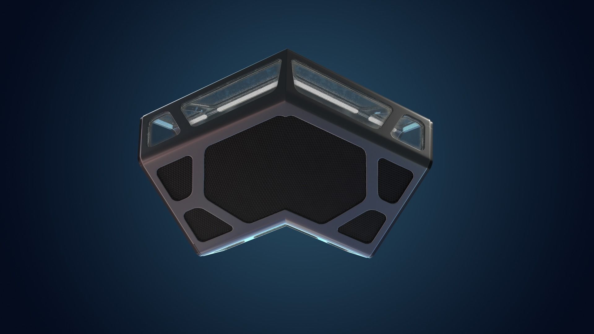 Sci-fi Corridor Low-poly 3D model_30