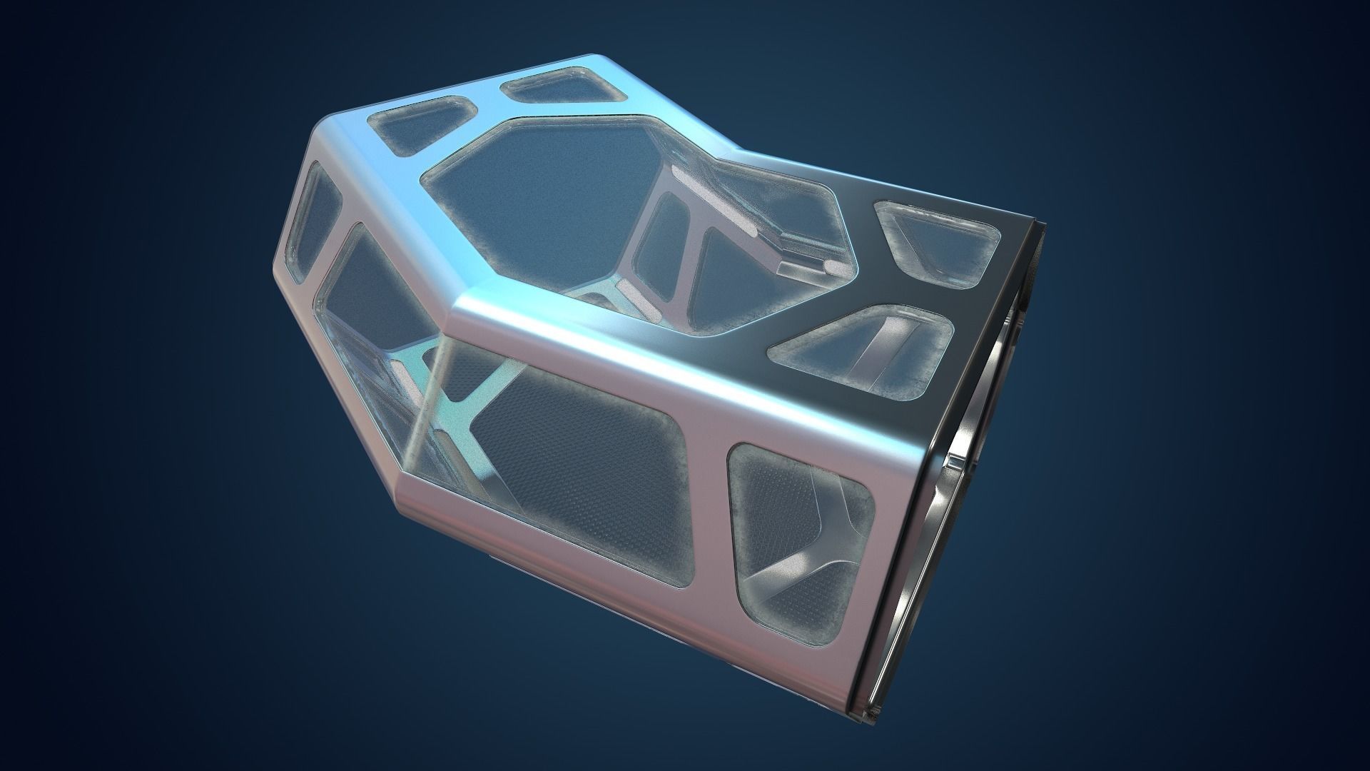 Sci-fi Corridor Low-poly 3D model_27