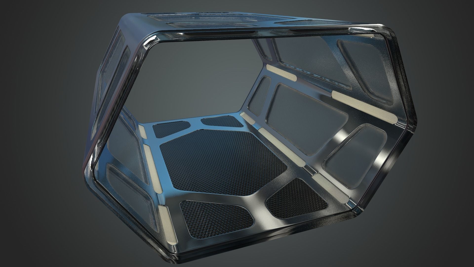 Sci-fi Corridor Low-poly 3D model_39