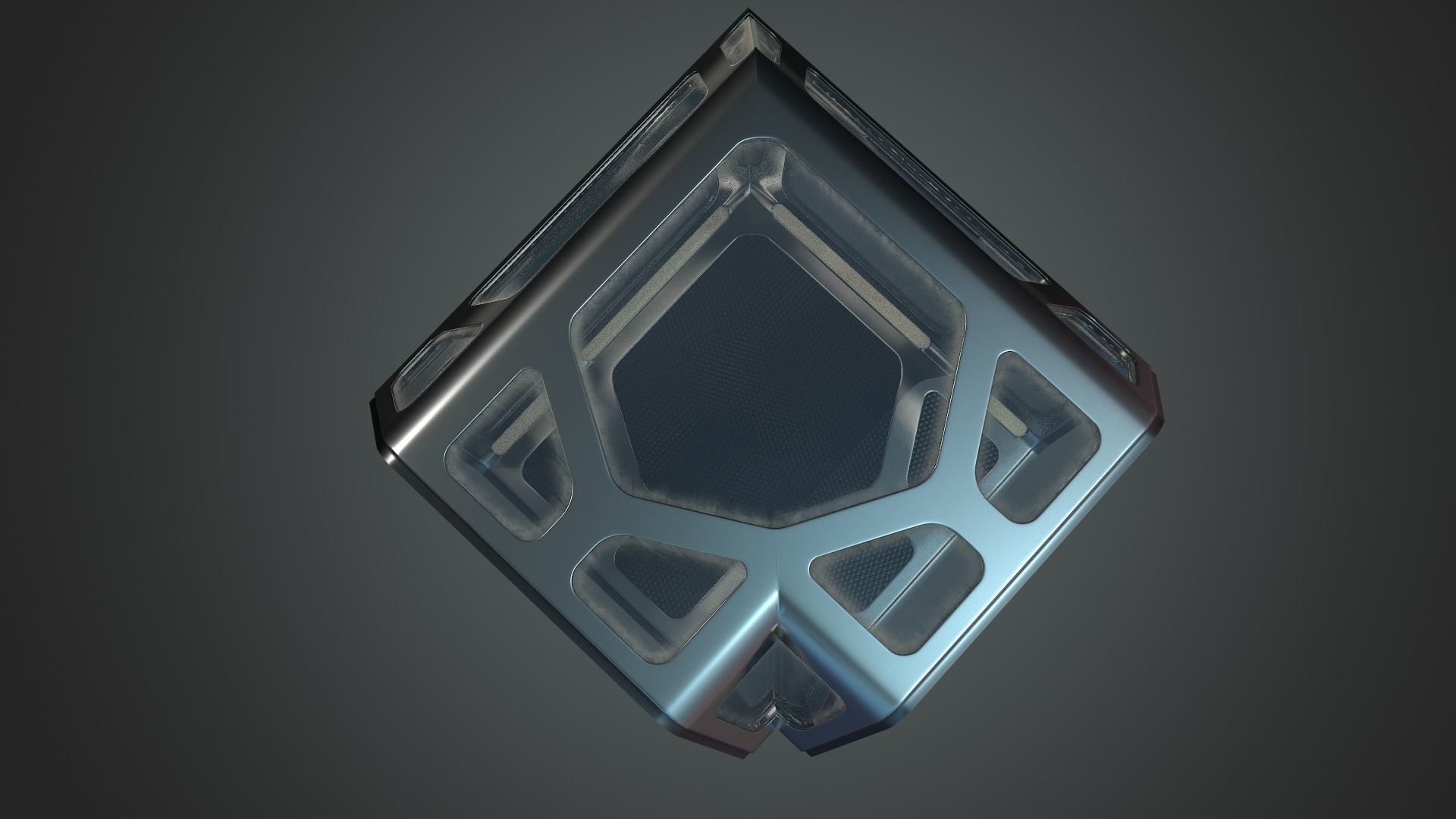 Sci-fi Corridor Low-poly 3D model_50