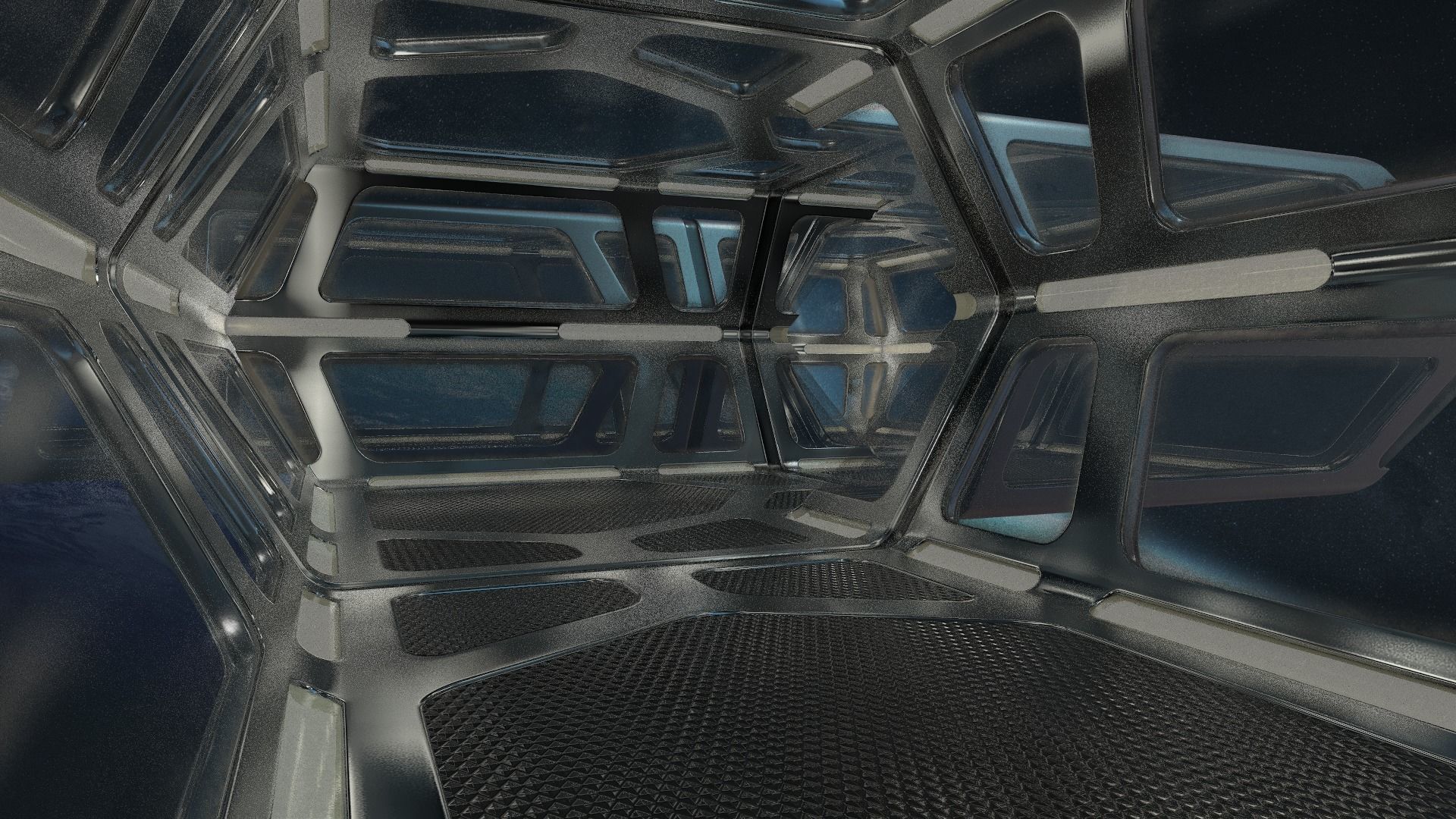 Sci-fi Corridor Low-poly 3D model_61