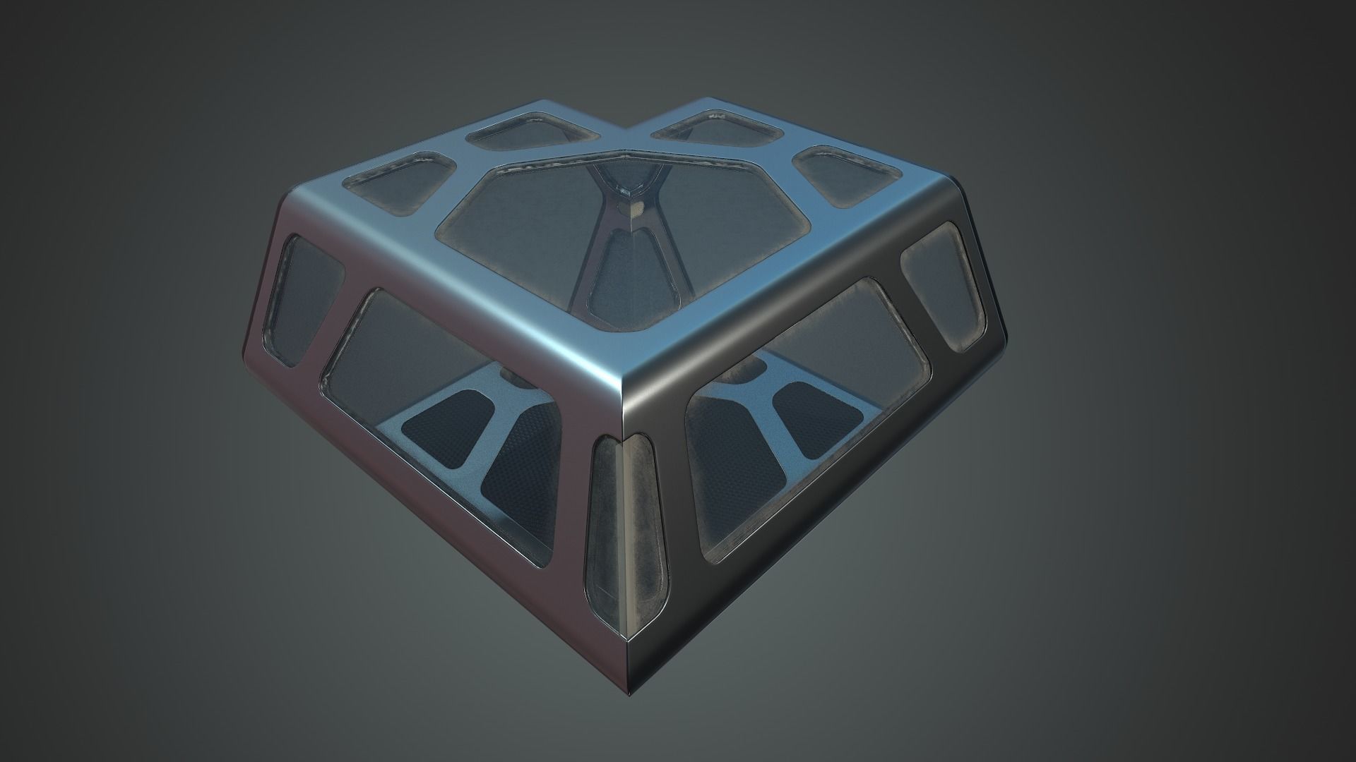 Sci-fi Corridor Low-poly 3D model_54