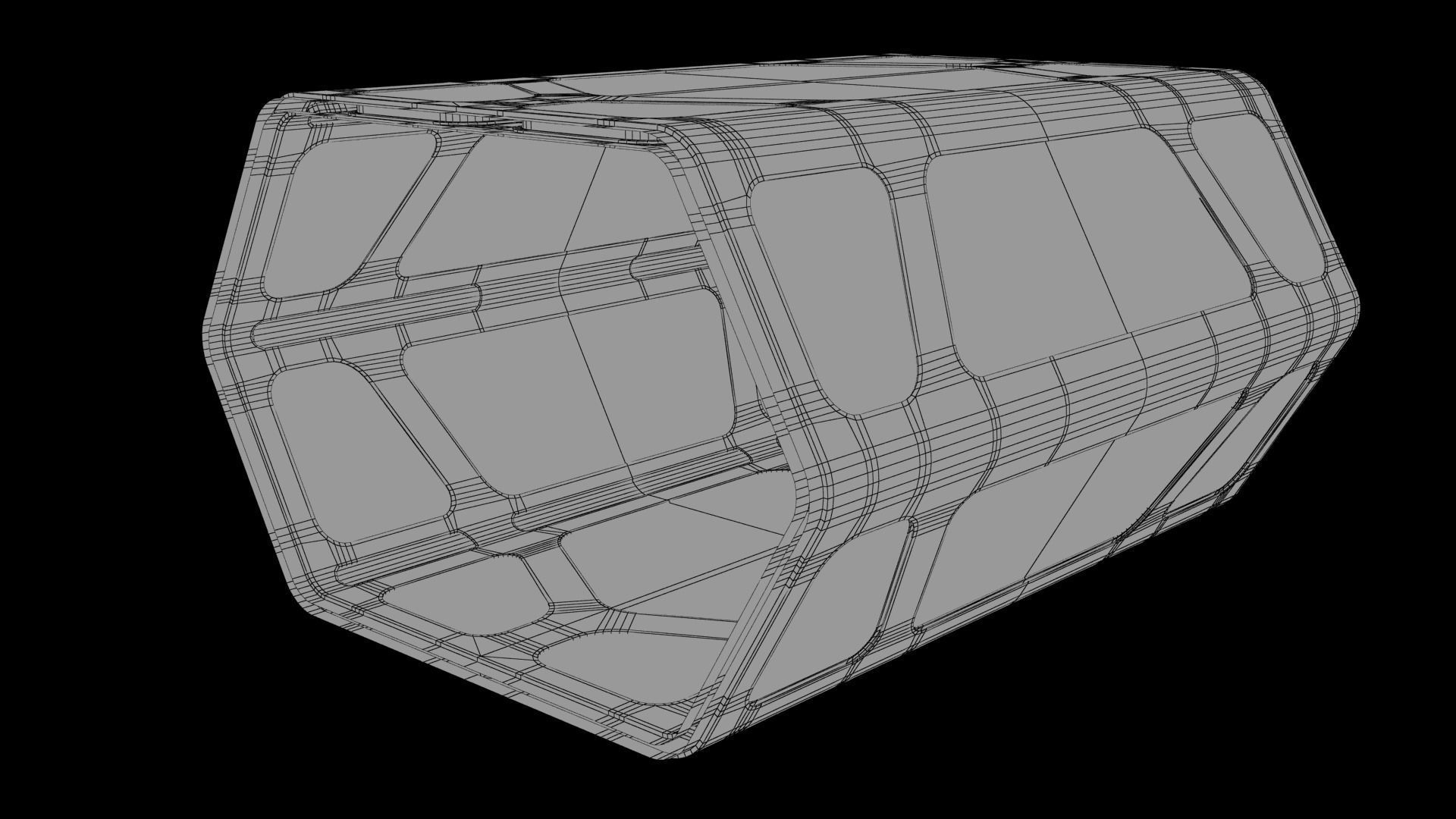 Sci-fi Corridor Low-poly 3D model_69