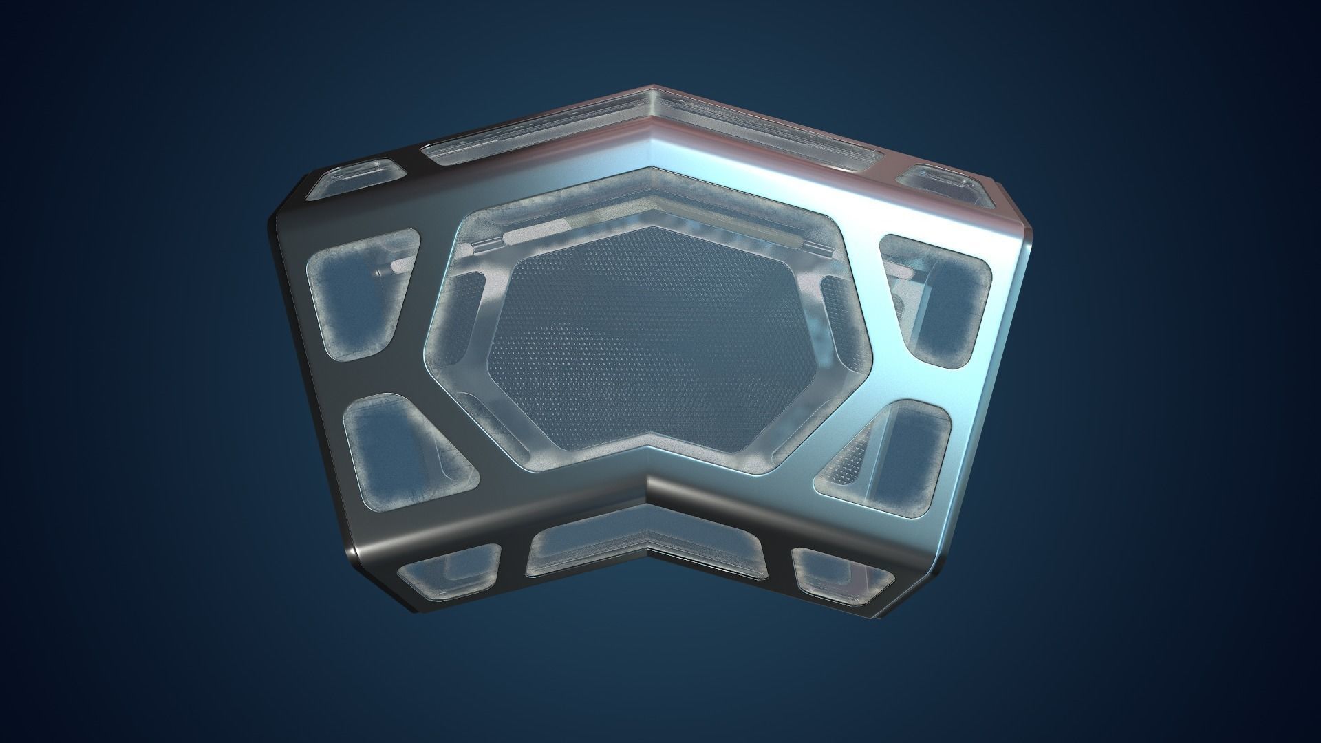 Sci-fi Corridor Low-poly 3D model_29