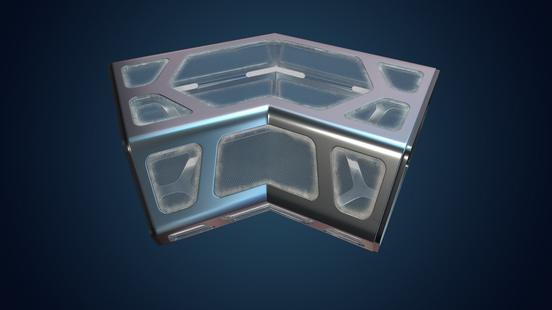 Sci-fi Corridor Low-poly 3D model_24