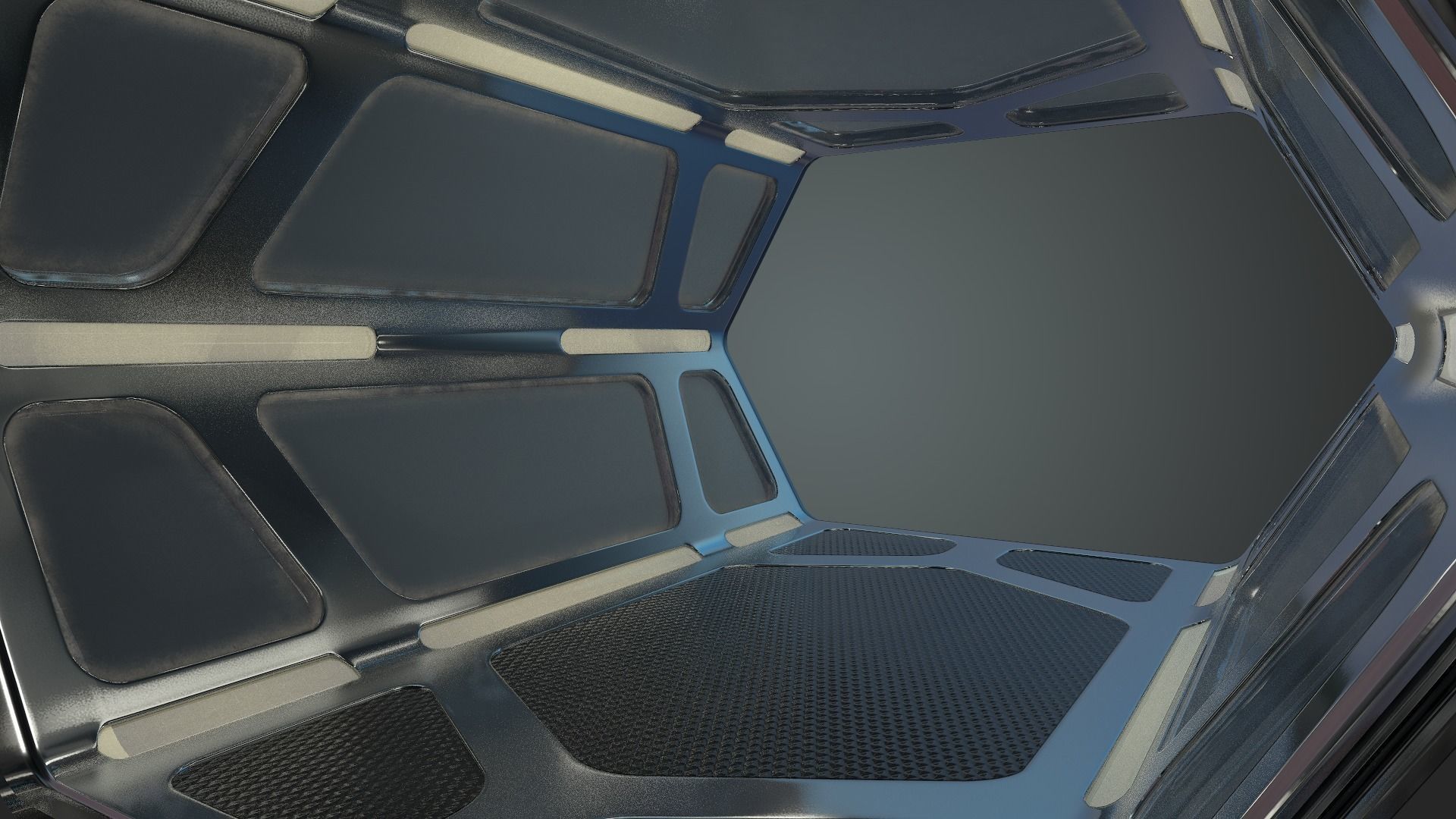 Sci-fi Corridor Low-poly 3D model_41