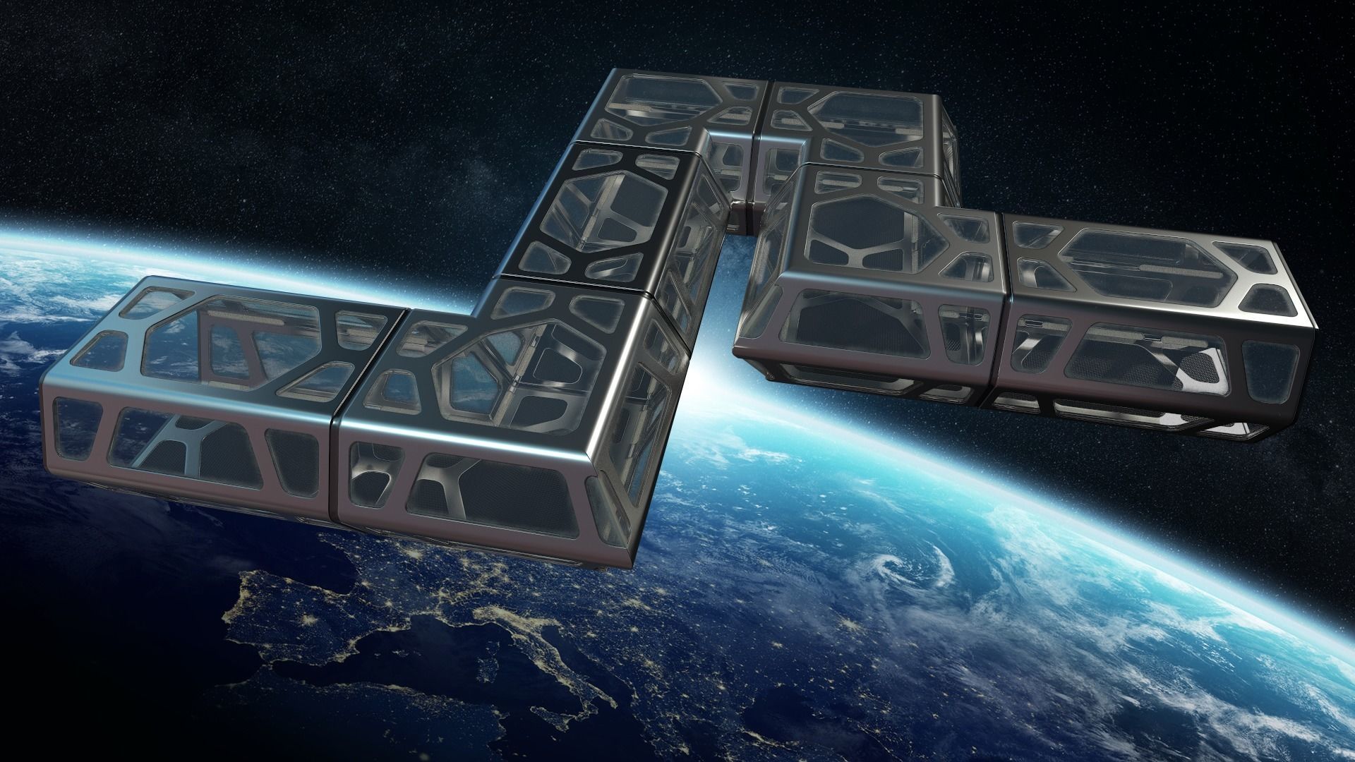 Sci-fi Corridor Low-poly 3D model_5